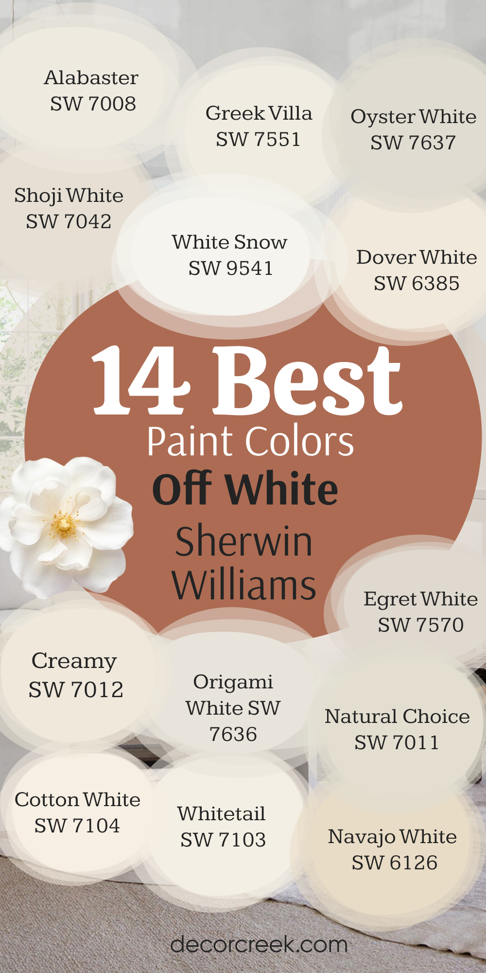 14 best off white paint colors by Sherwin Williams
