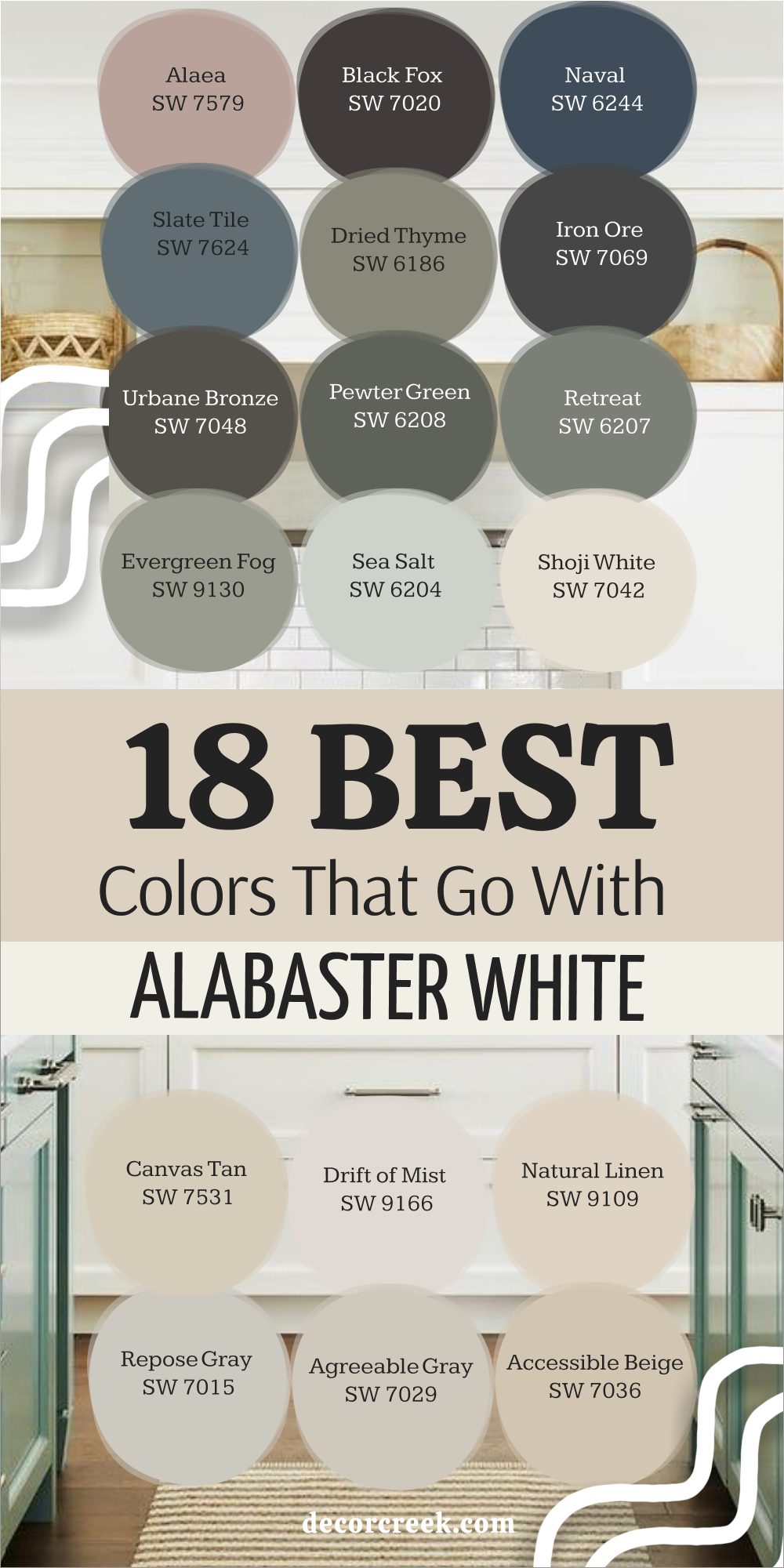 18 colors that go with alabaster white