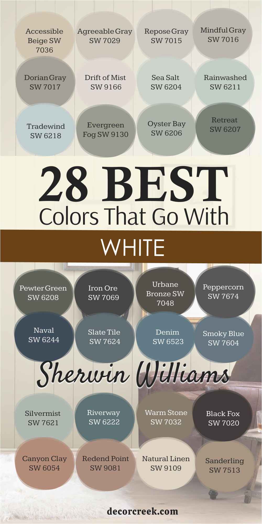 28 best colors that go with white by sherwin williams