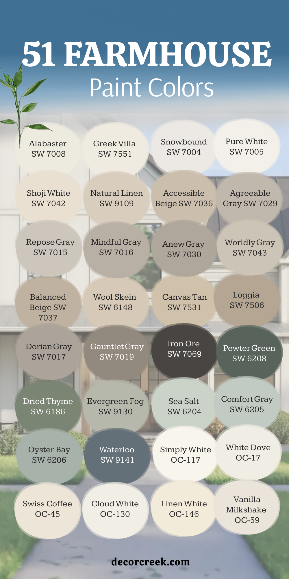 51 Farmhouse Paint Colors