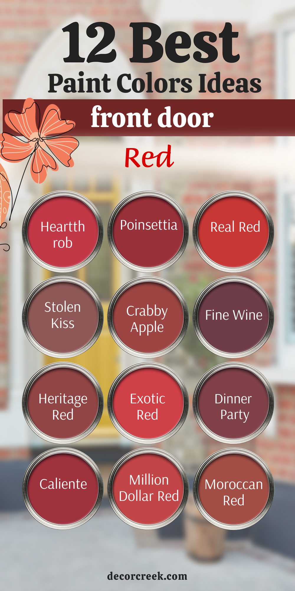 12 red front door paint color ideas