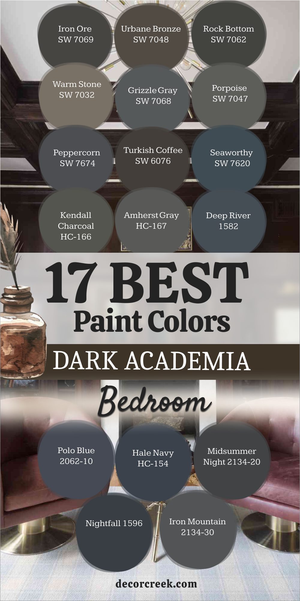 17 dark academia bedroom paint colors