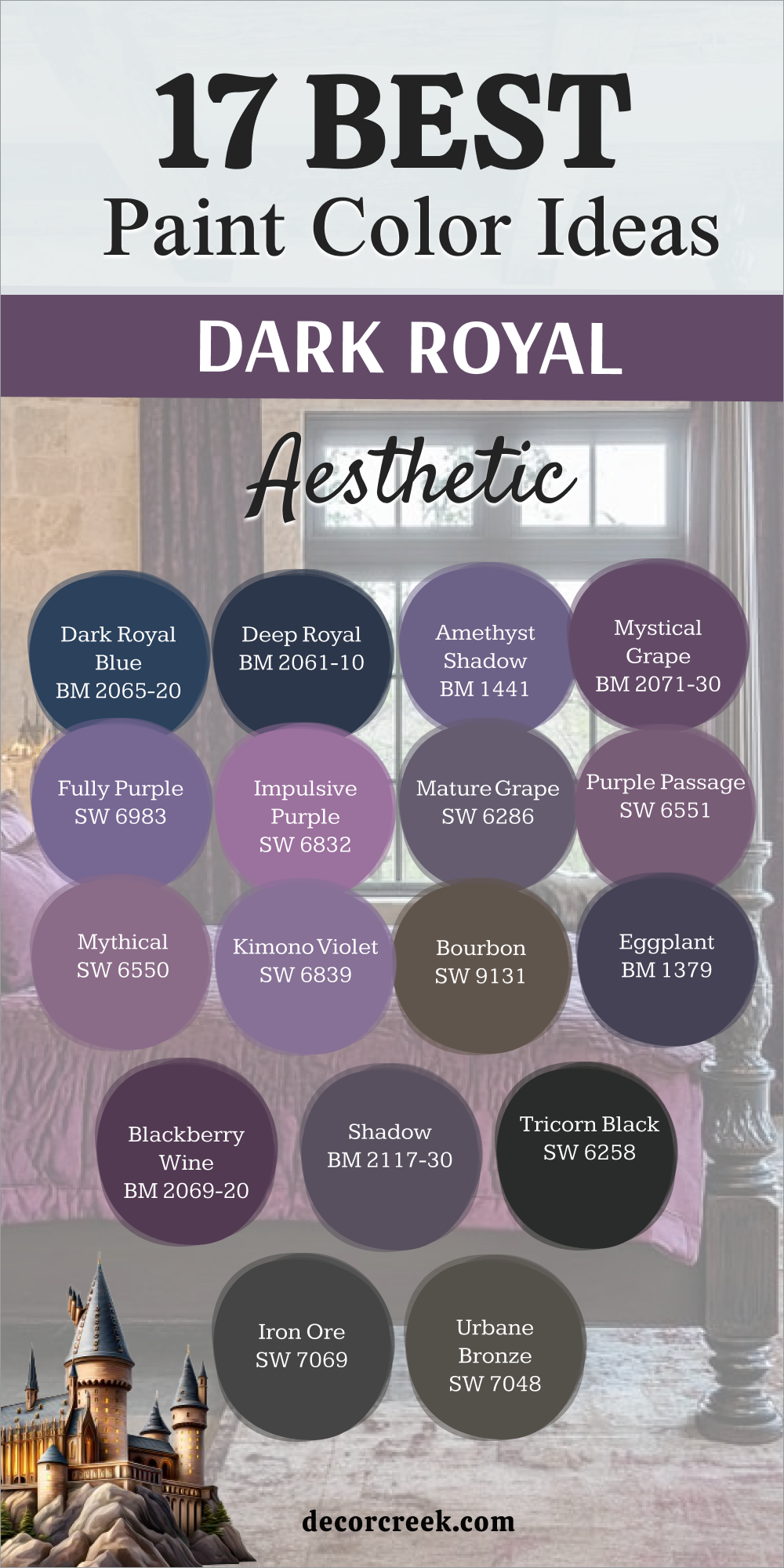 17 dark royal aesthetic paint color ideas