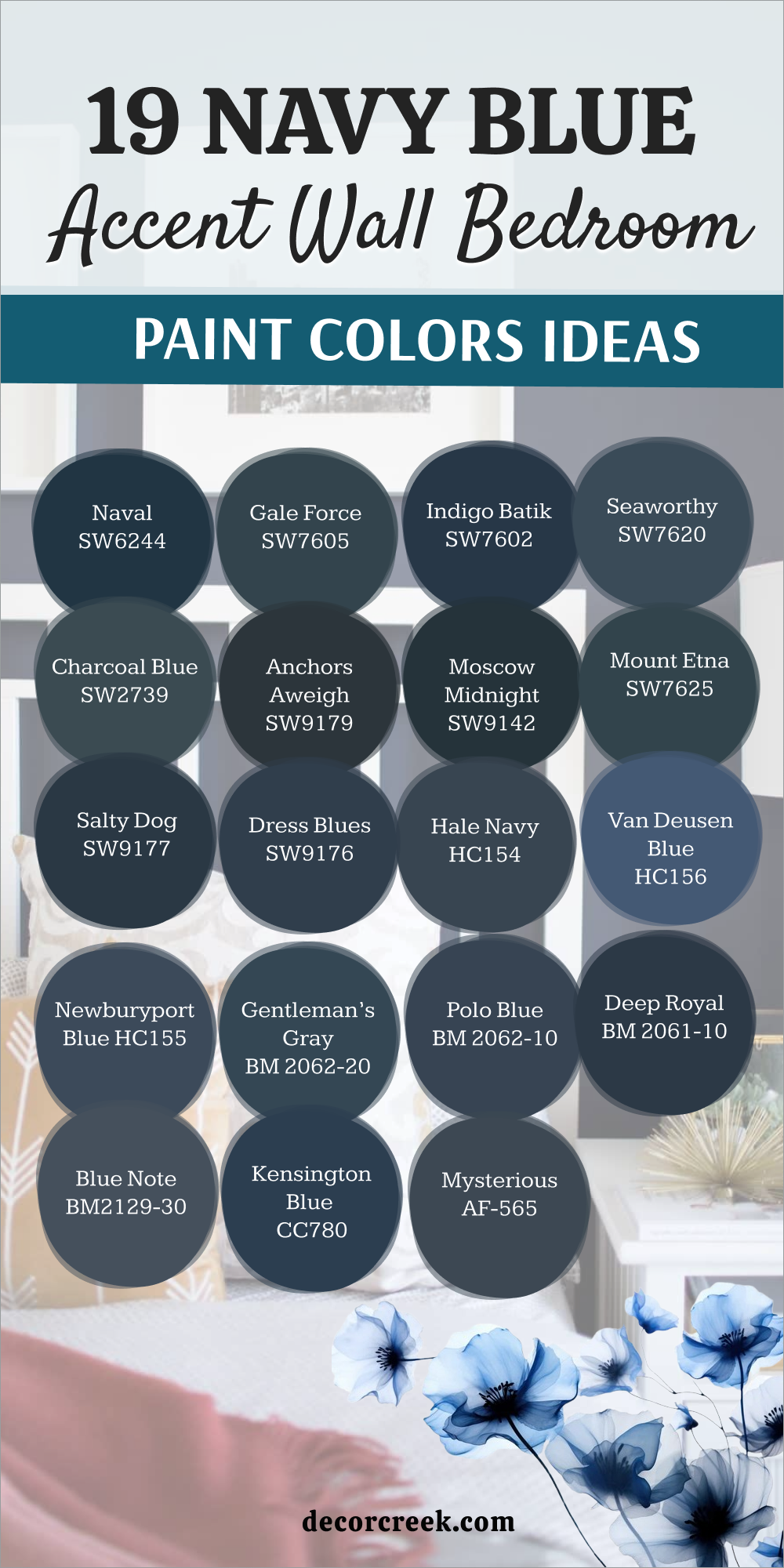 19 navy blue accent wall bedroom paint color ideas