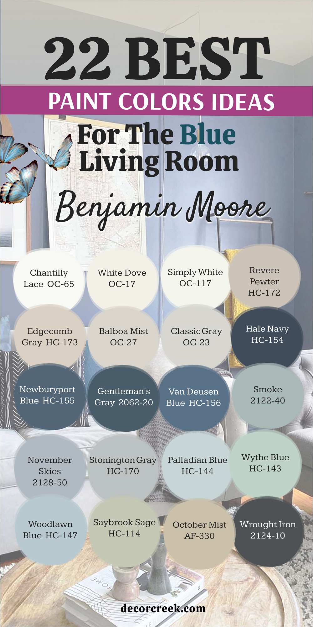 22 paint colors for the blue living room by benjamin moore