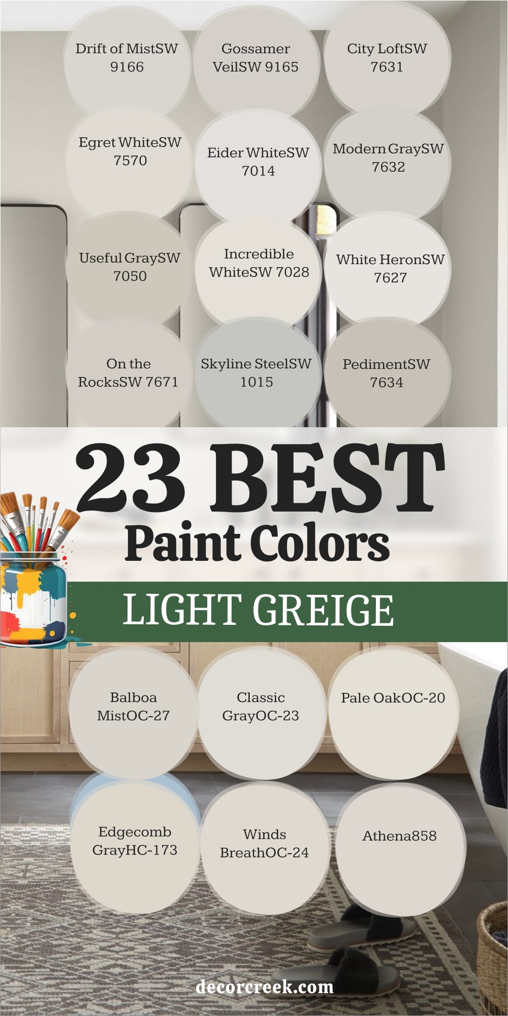 23 best light greige paint colors