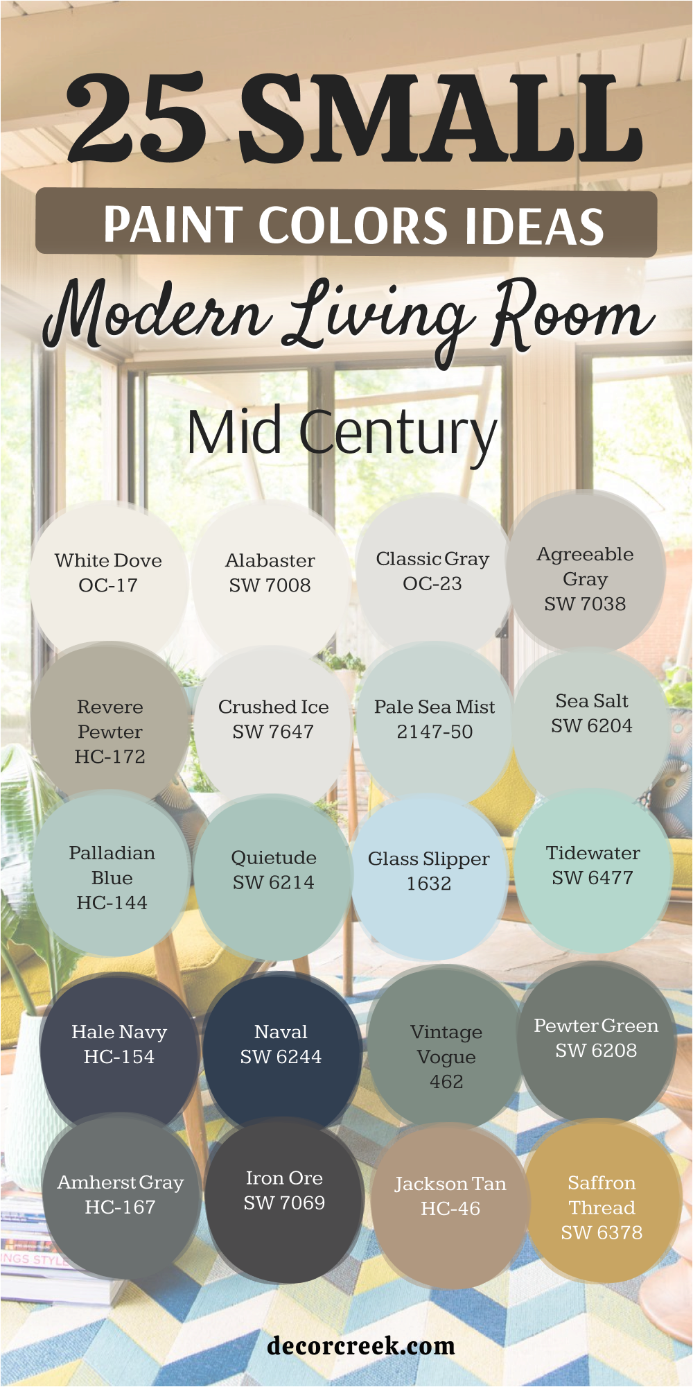 25 small mid century modern living room p[aint color ideas