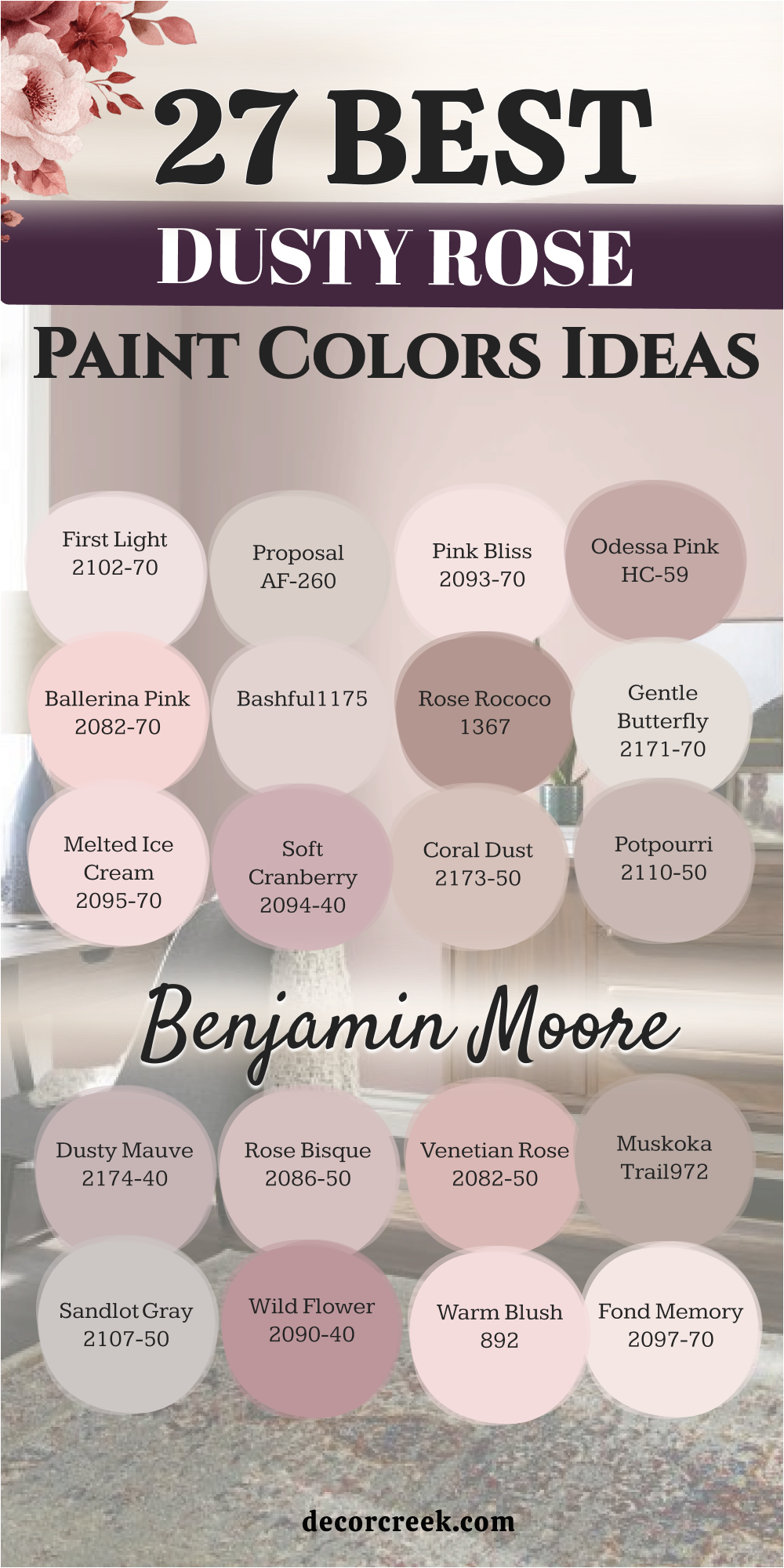 27 dusty rose paint color ideas by benjamin moore