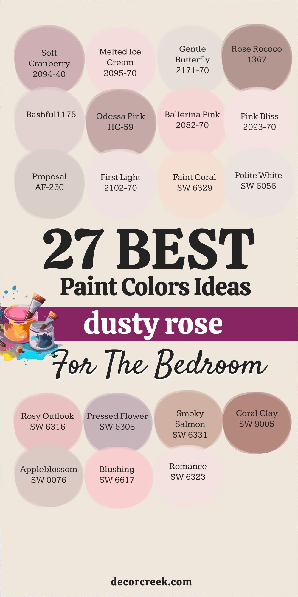 27 dusty rose paint color ideas for the bedroom