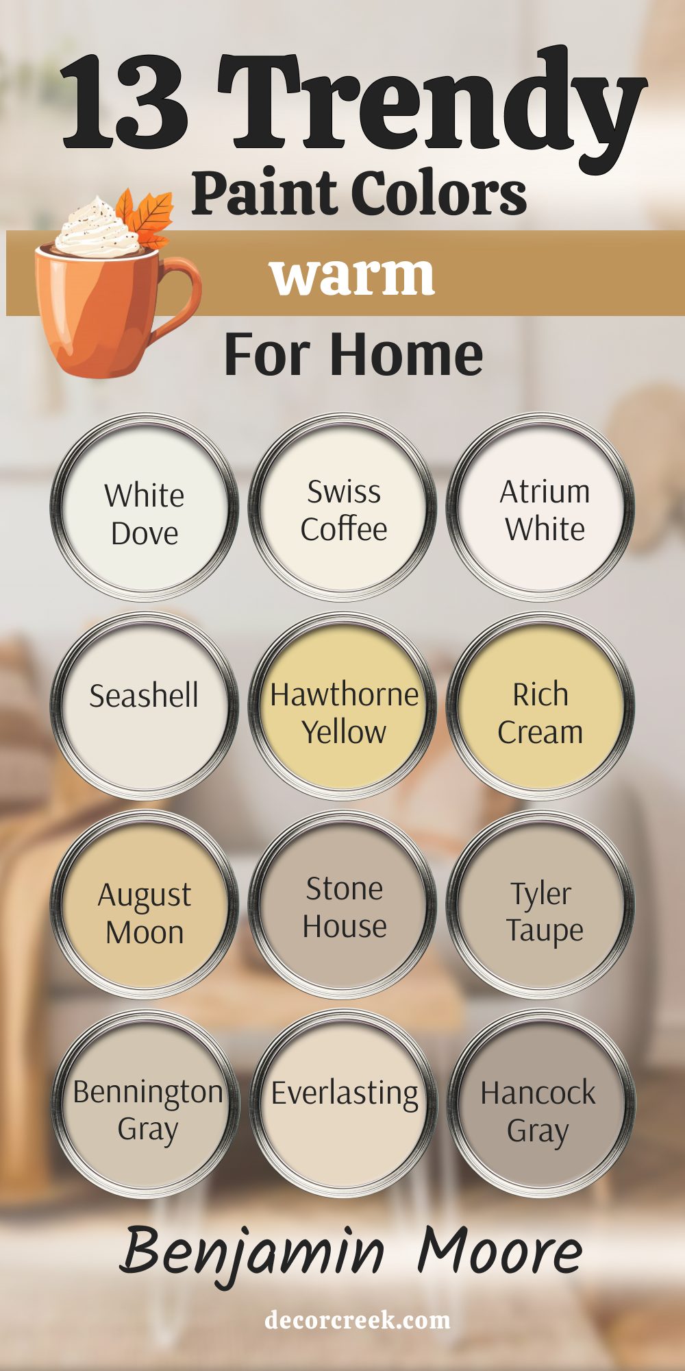 13 trendy Warm Paint Colors For Home by benjamin moore