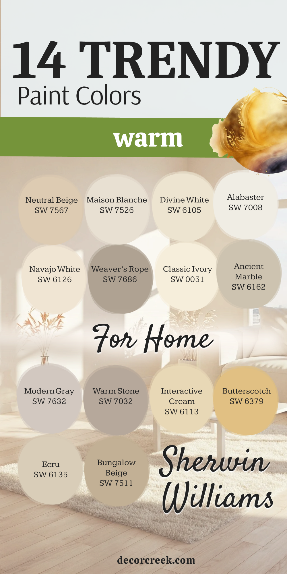 14 trendy Warm Paint Colors For Home from sherwin williams