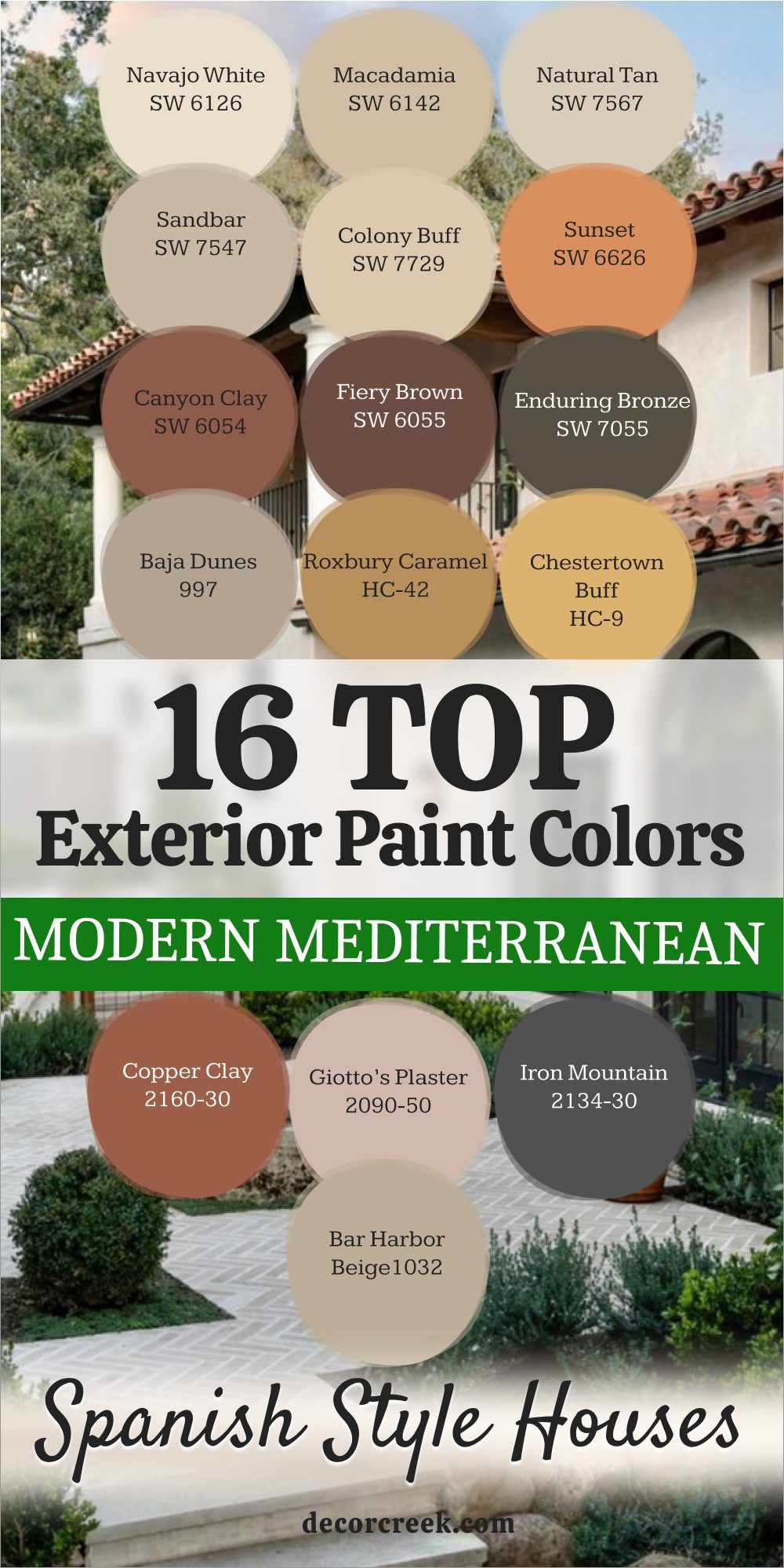 16 modern mediterranean exterior paint colors for the spanish style houses