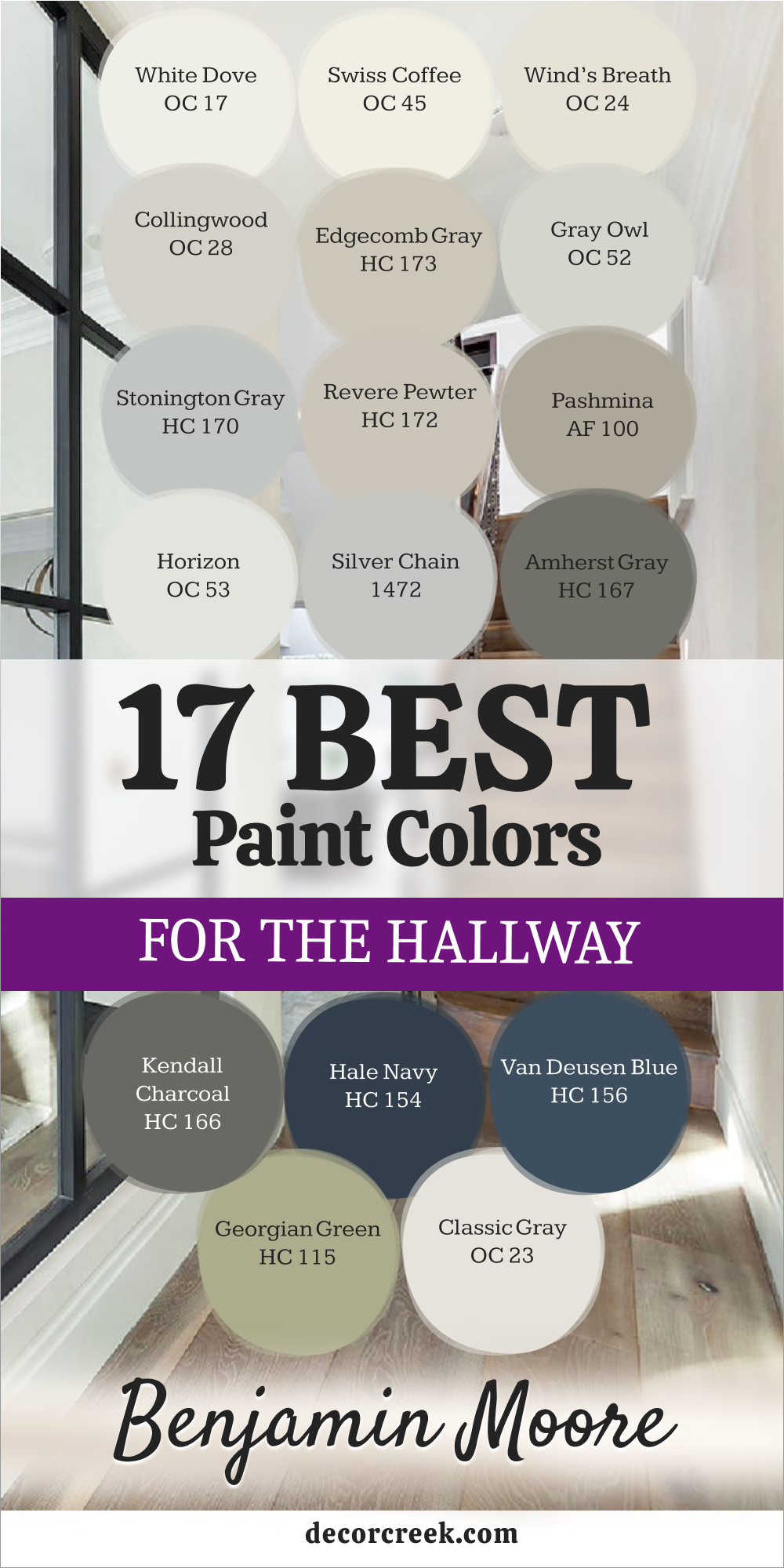 17 best paint colors for the hallway by benjamin moore