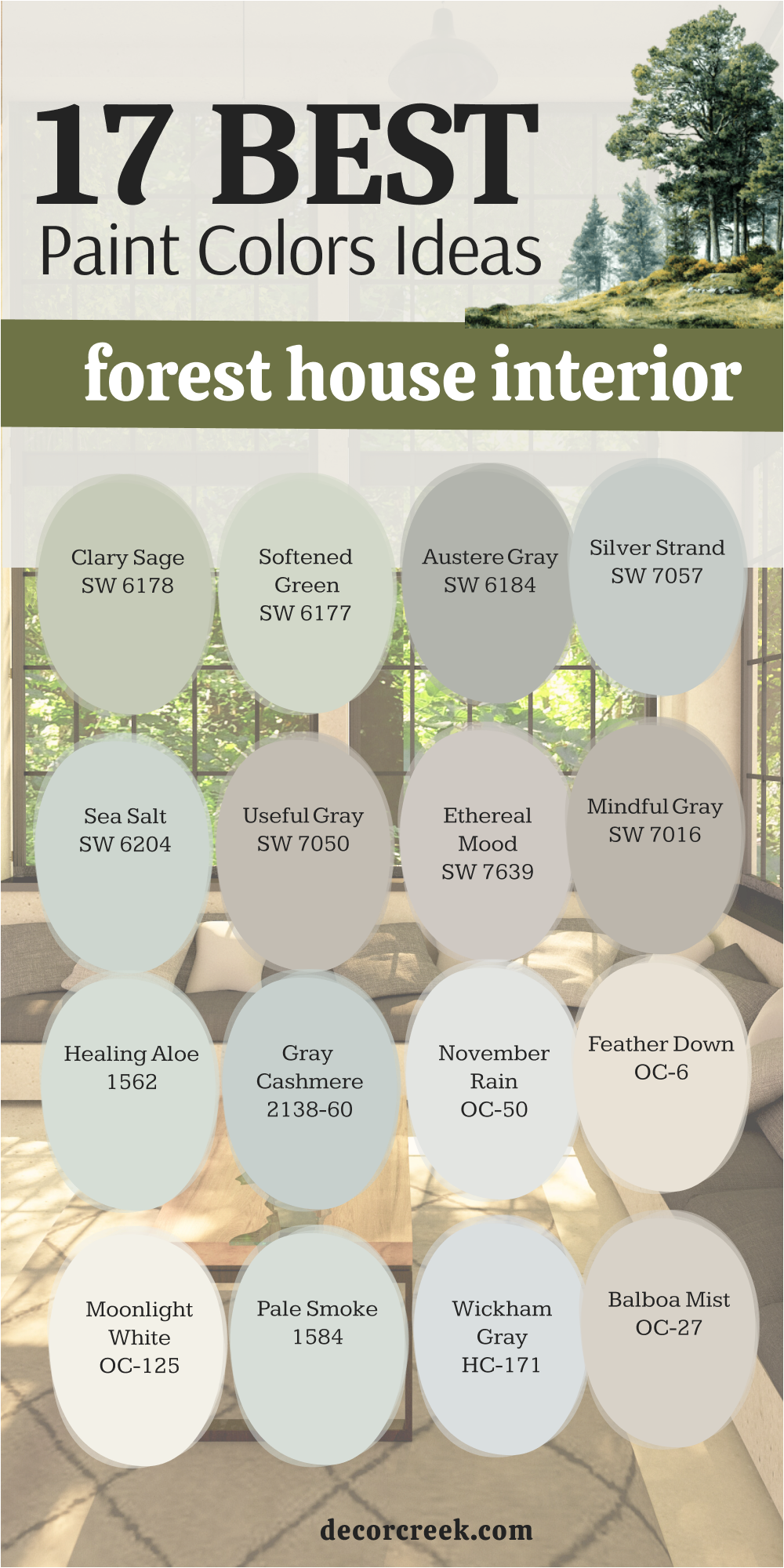 17 paint color ideas for the forest house interior