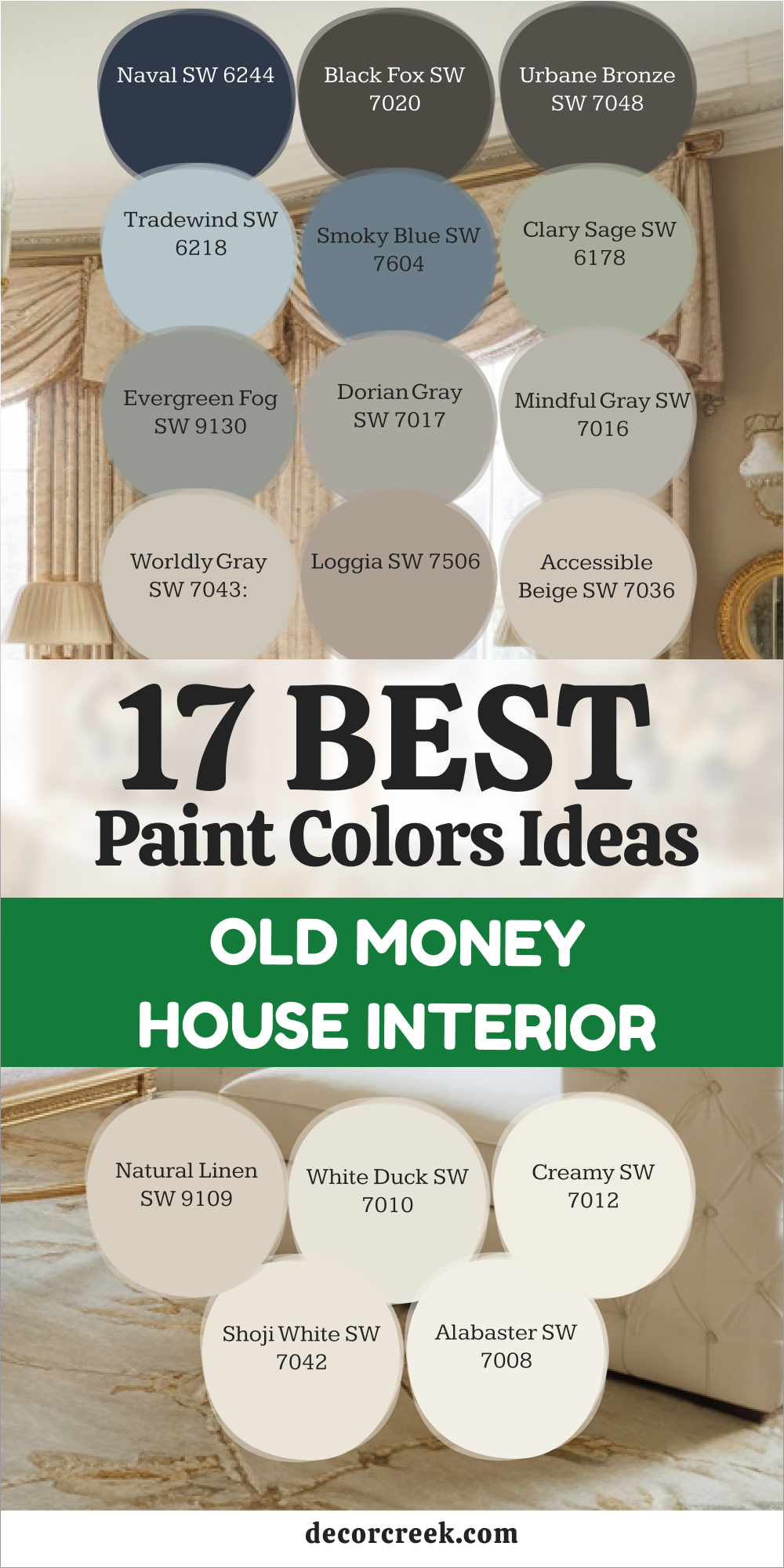17 paint color ideas for the old money house interior