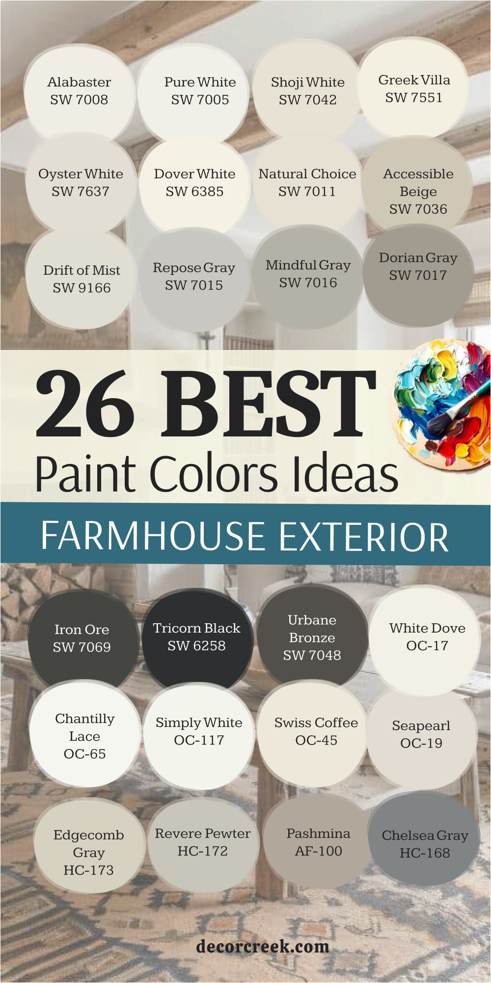 26 paint color ideas for the Farmhouse exterior