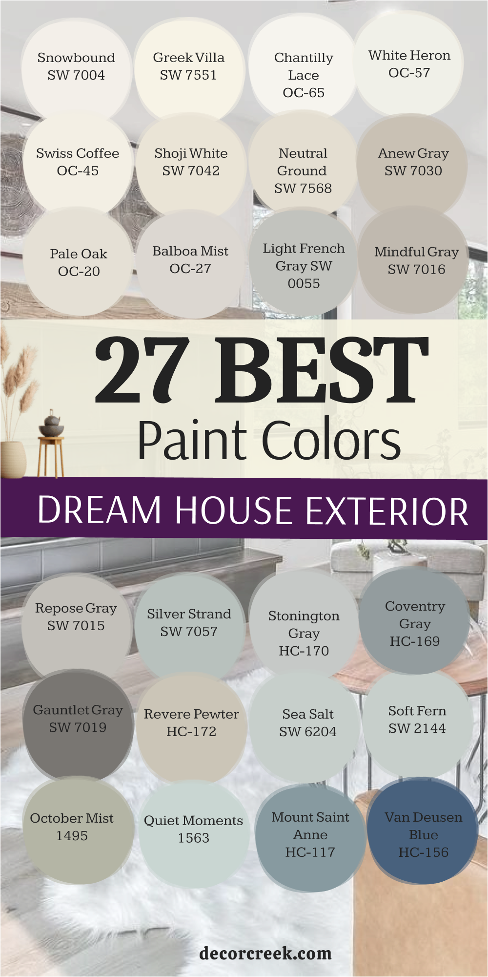27 best paint colors for the dream house interior