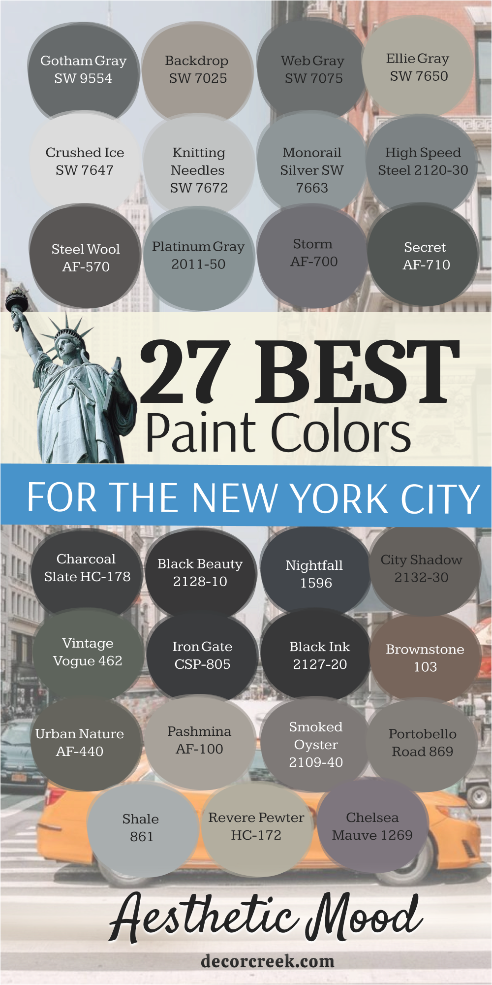 27 paint colors for the new york city aesthetic mood