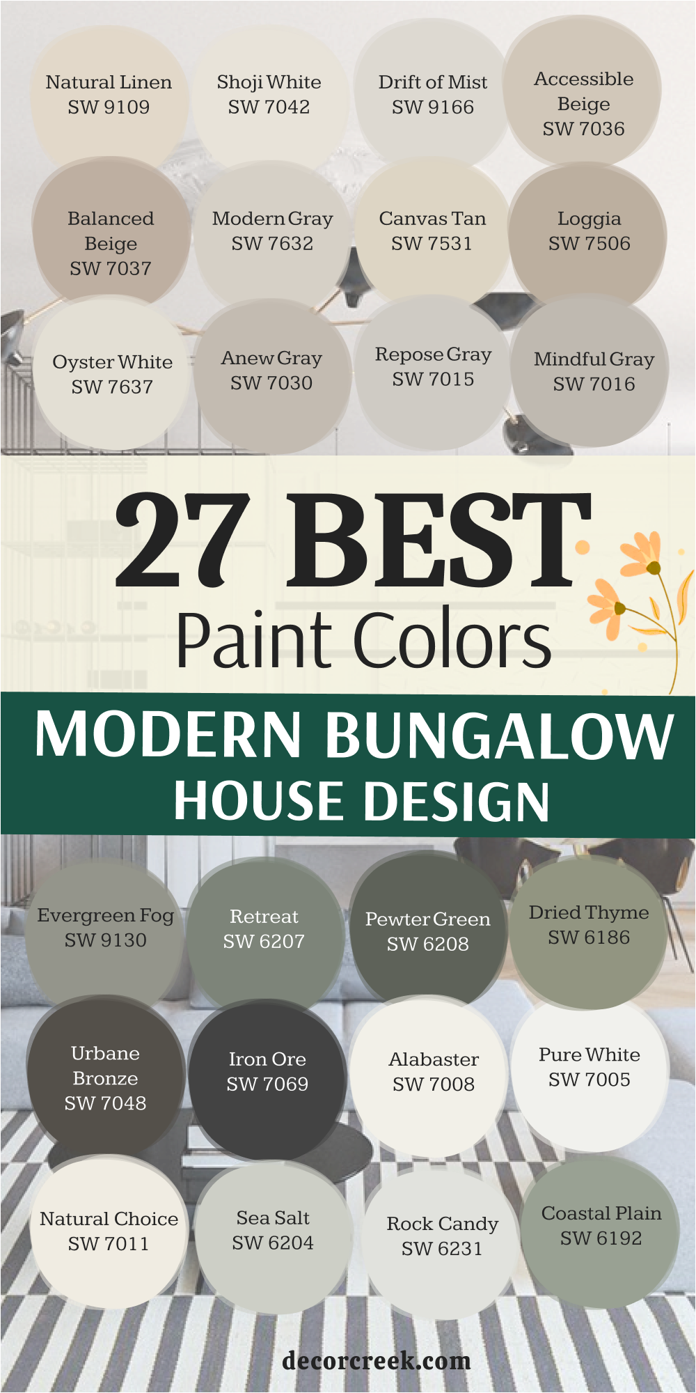 27 trendy paint colors to use in modern bungalow house design