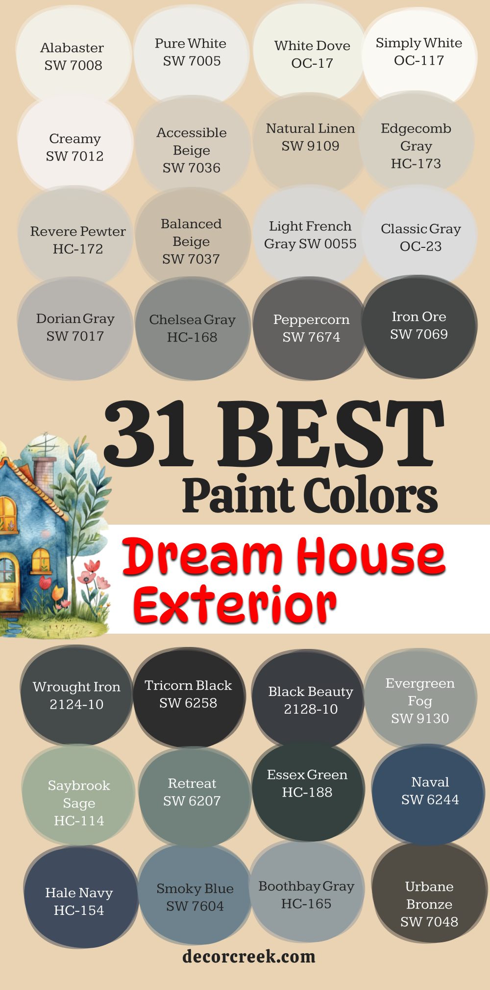 31 best paint colors for the dream house exterior