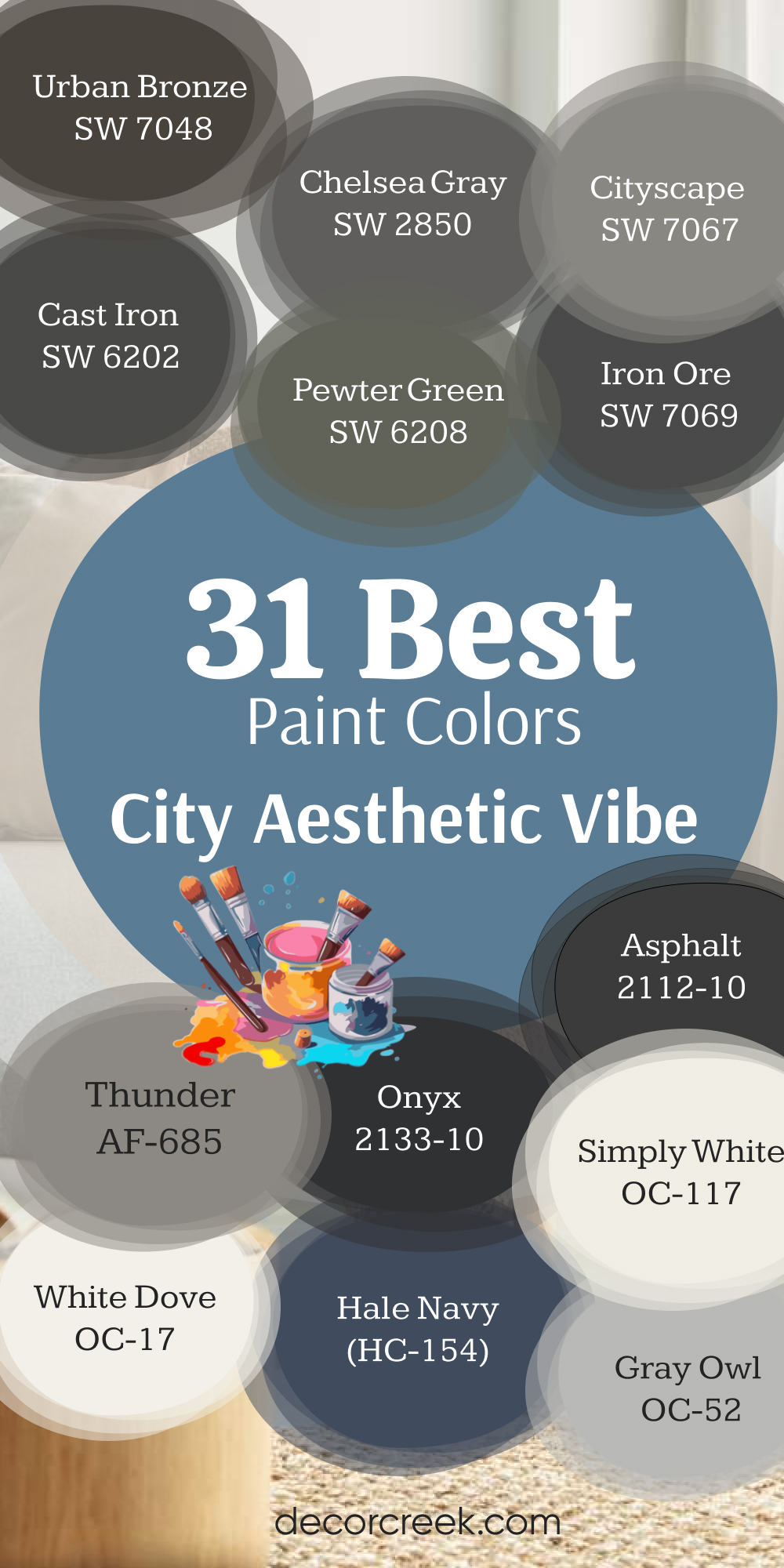 31 paint colors for the City Aesthetic vibe