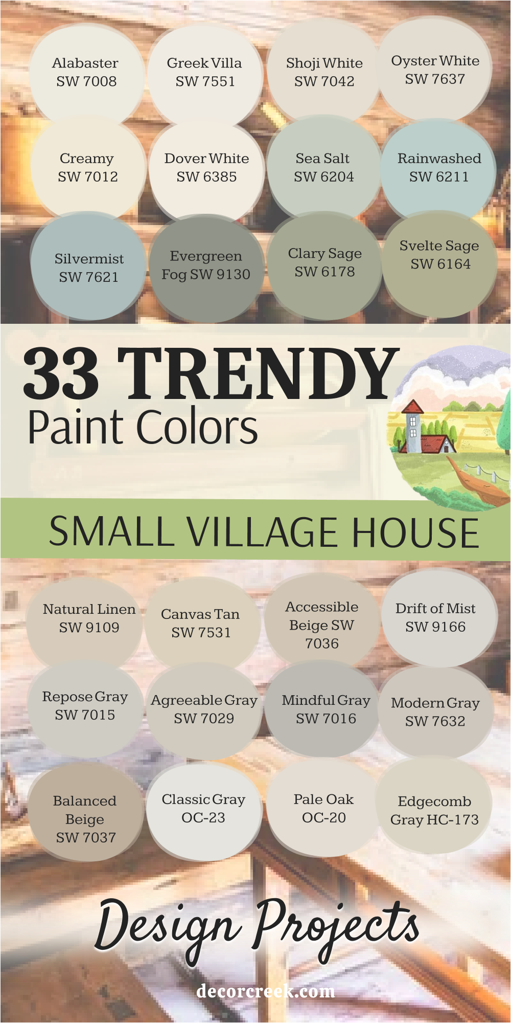 33 best paint colors for the small village house design projects