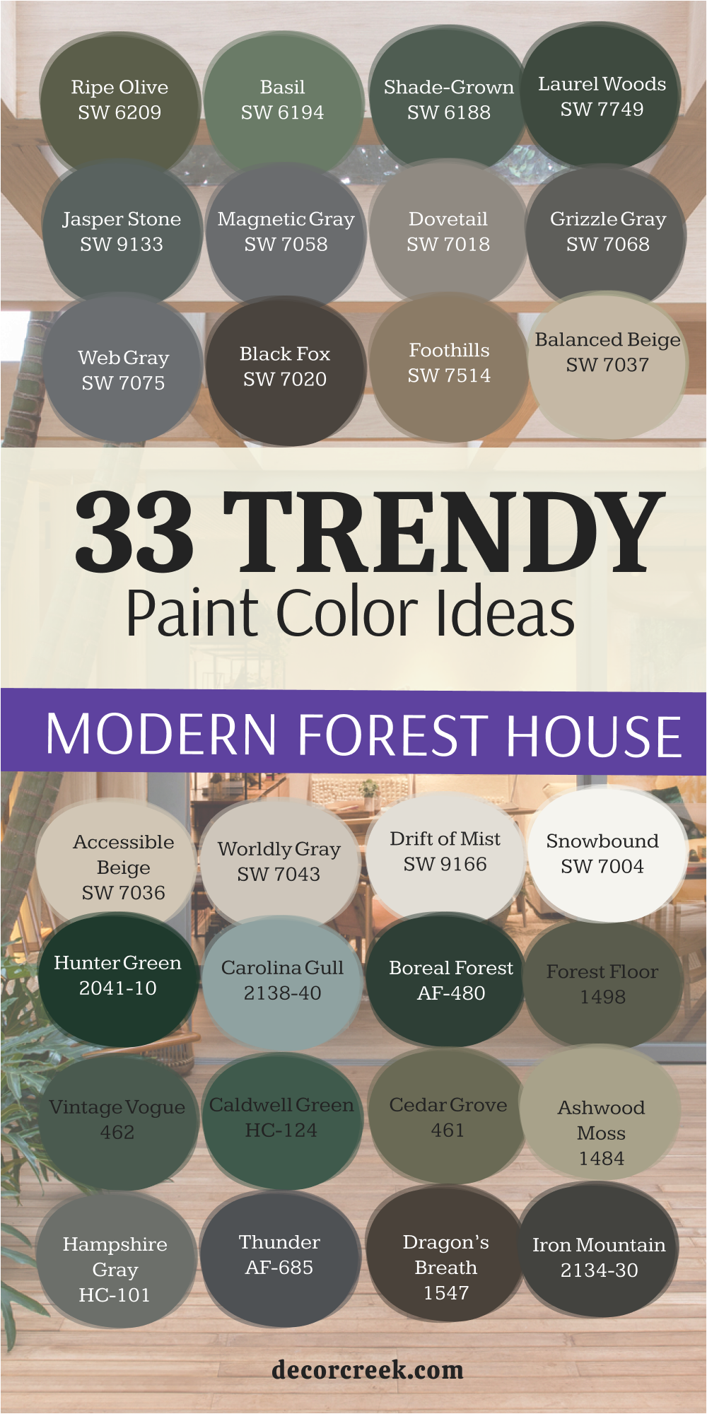 33 paint color ideas for the modern forest house