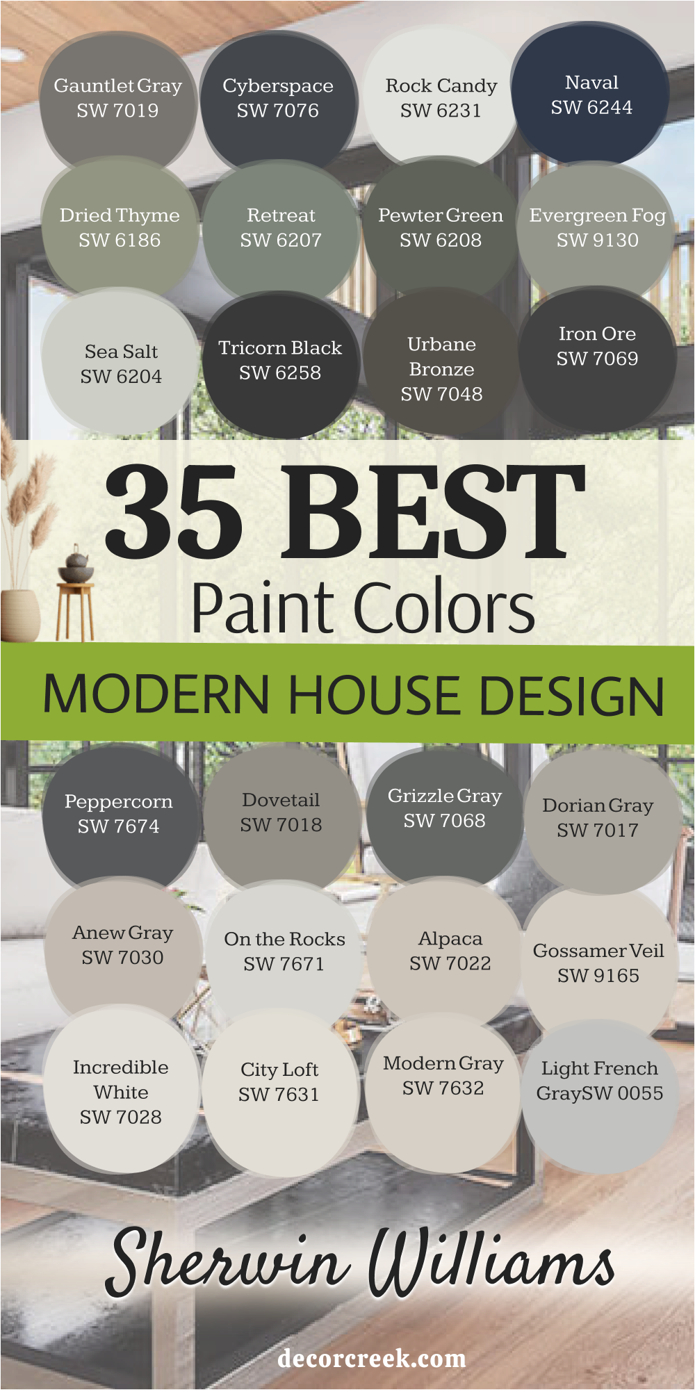35 best paint colors from sherwin wiliams to use in Modern House Design