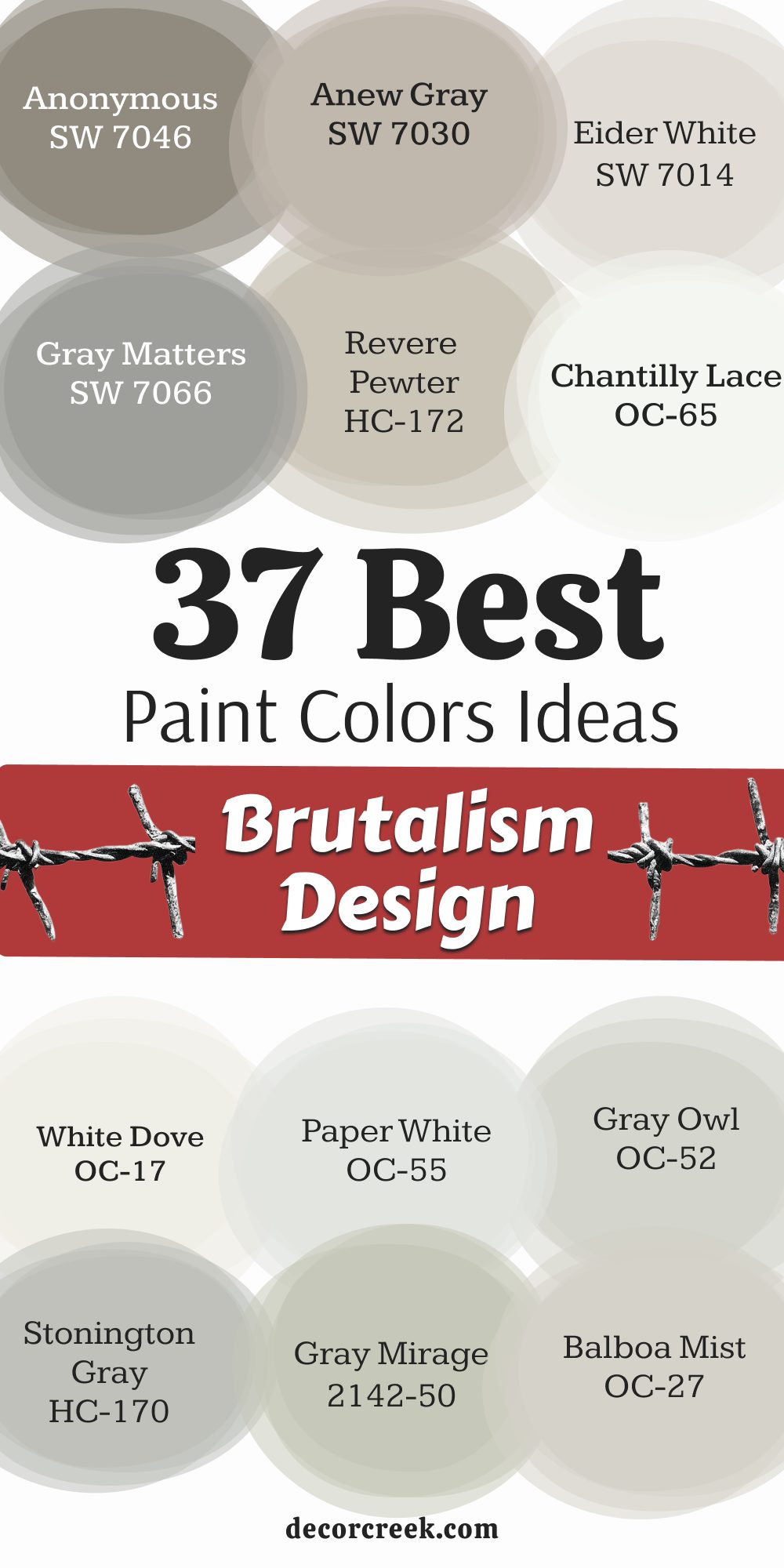 37 paint color ideas for the Brutalism design