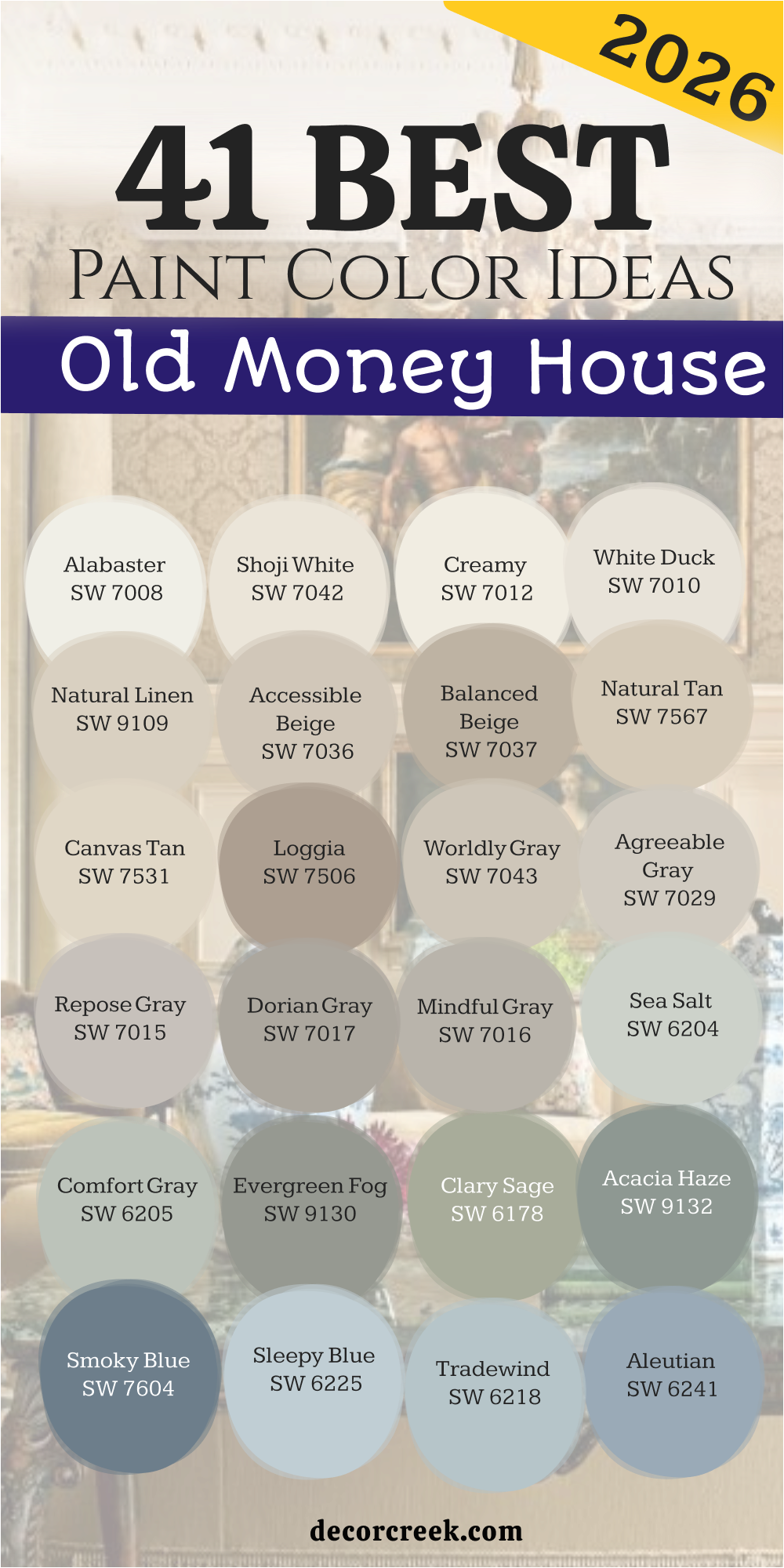 41 paint color ideas for the Old Money House in 2026