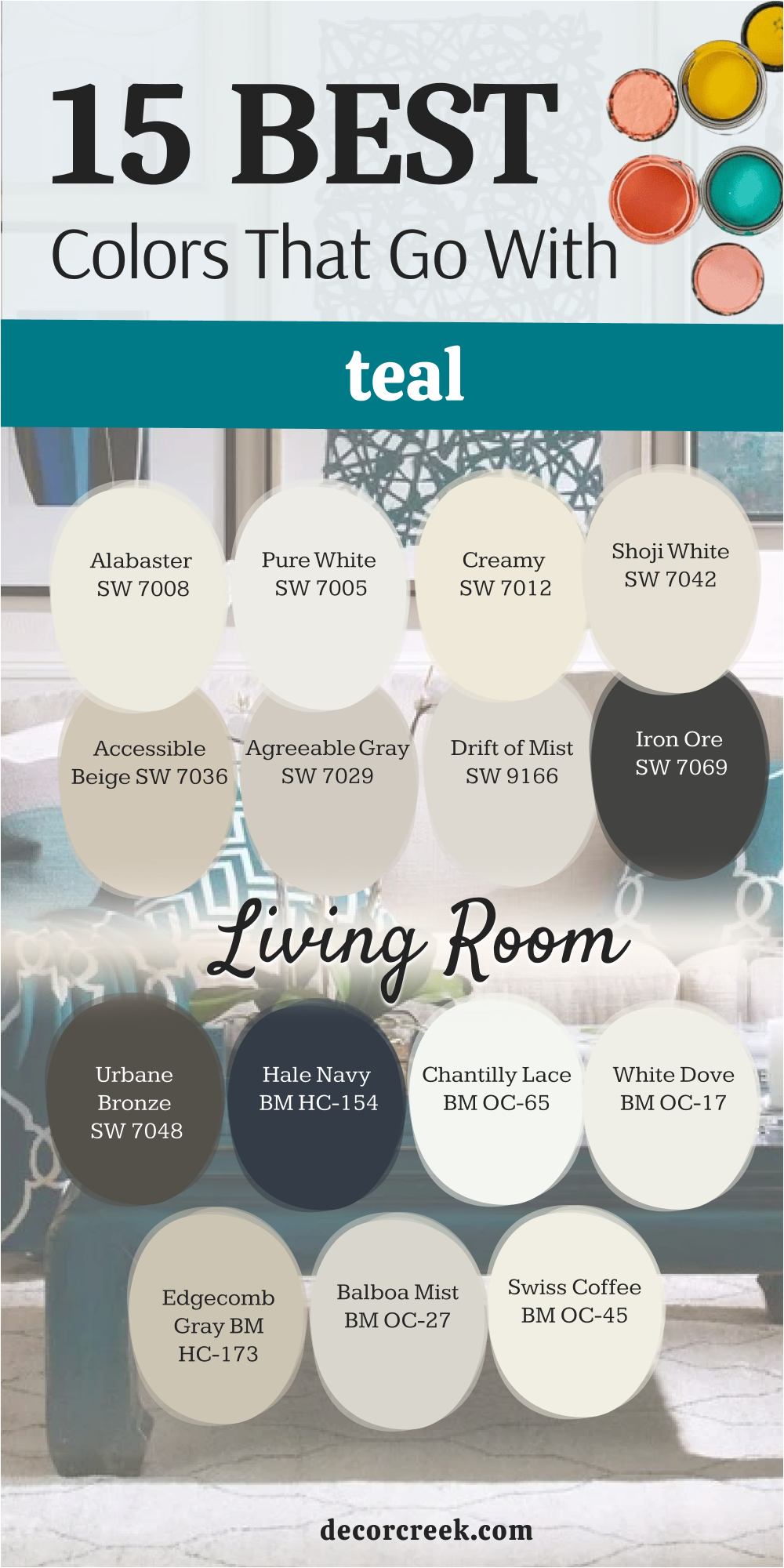 15 colors that go with teal living room