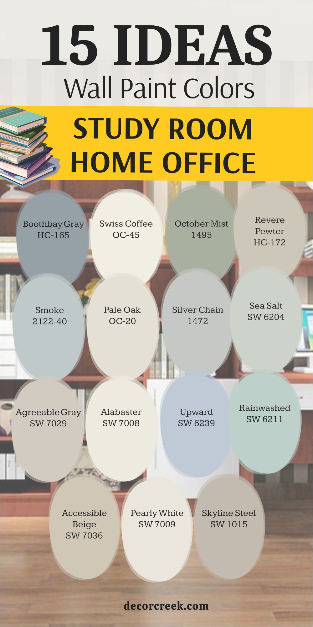 15 ideas for the study room home office wall paint colors