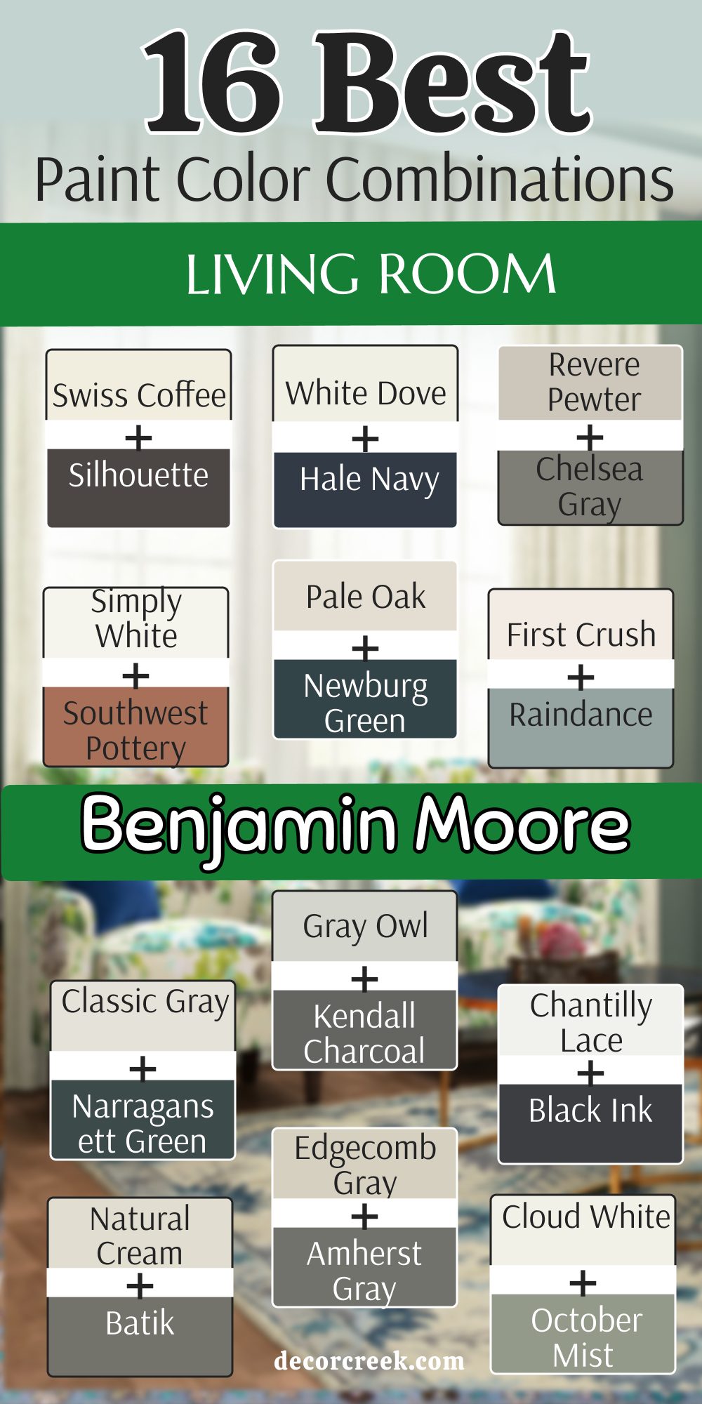 16 living room paint color combinations from benjamin moore