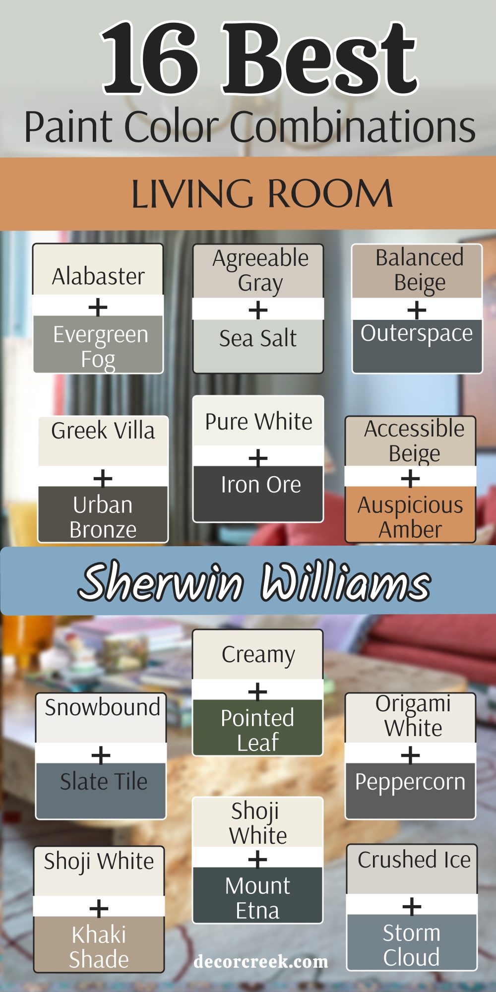 16 living room paint color combinations from sherwin williams