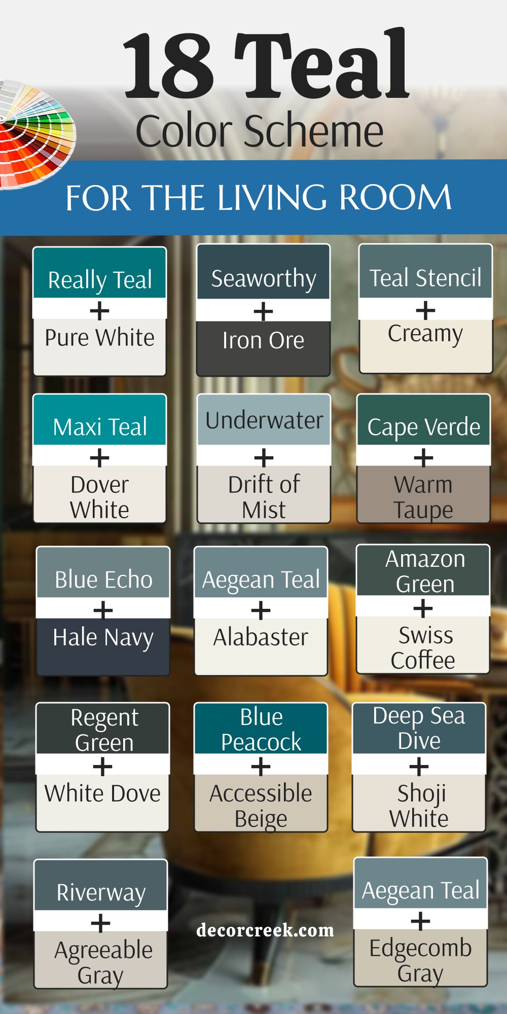 18 Teal Color Schemes for the Living Room