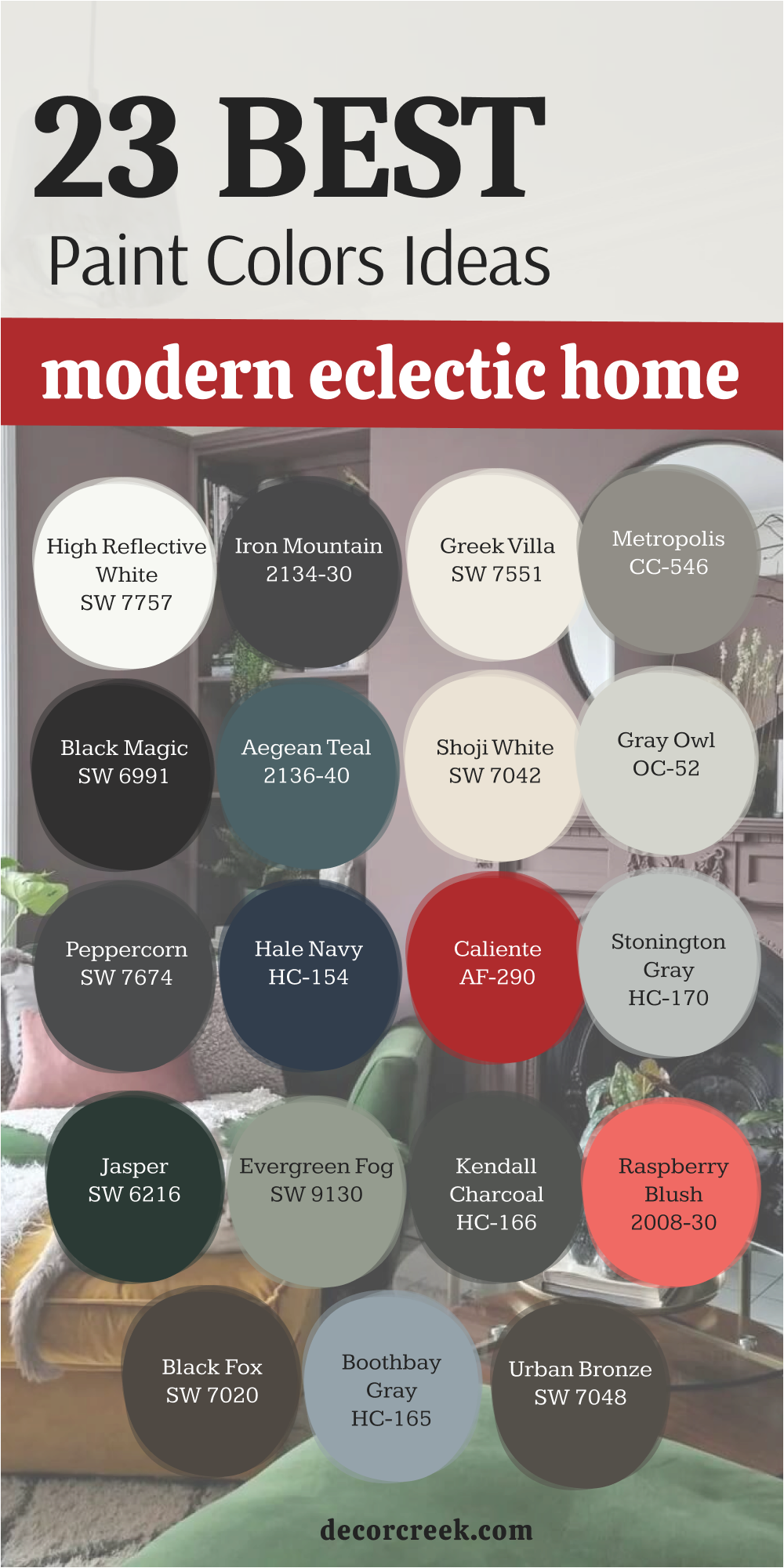 23 paint color ideas for modern eclectic home