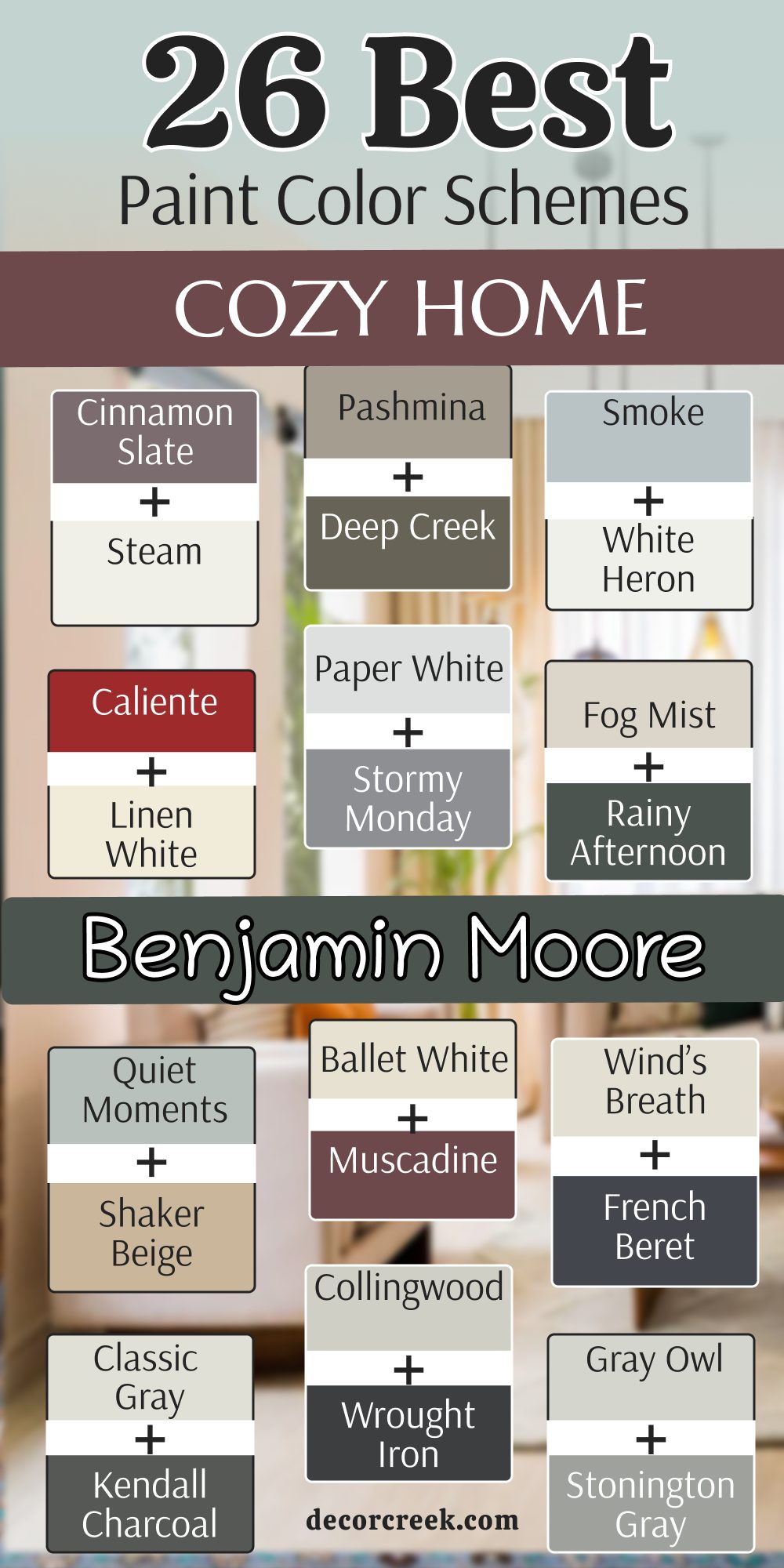 26 cozy home paint color schemes from benjamin moore