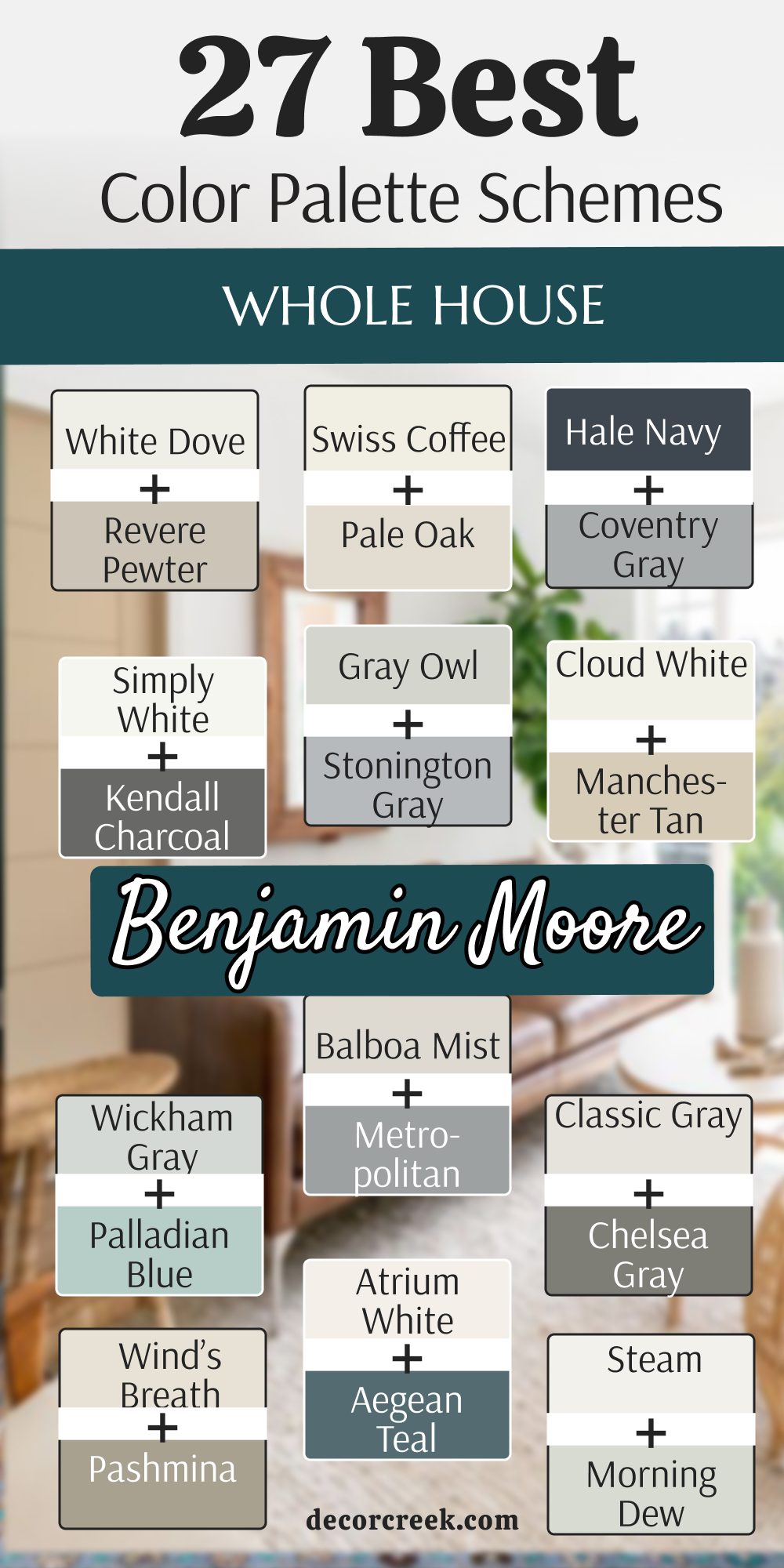 27 Whole House Color Palette Schemes From Benjamin Moore