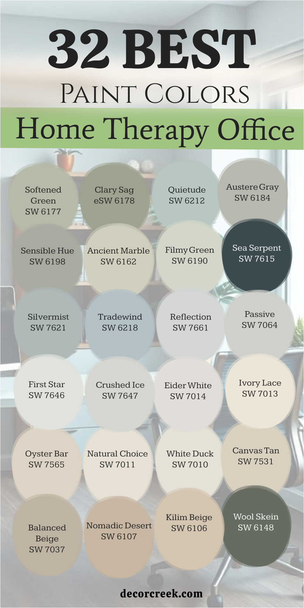 32 paint colors for the the home therapy office