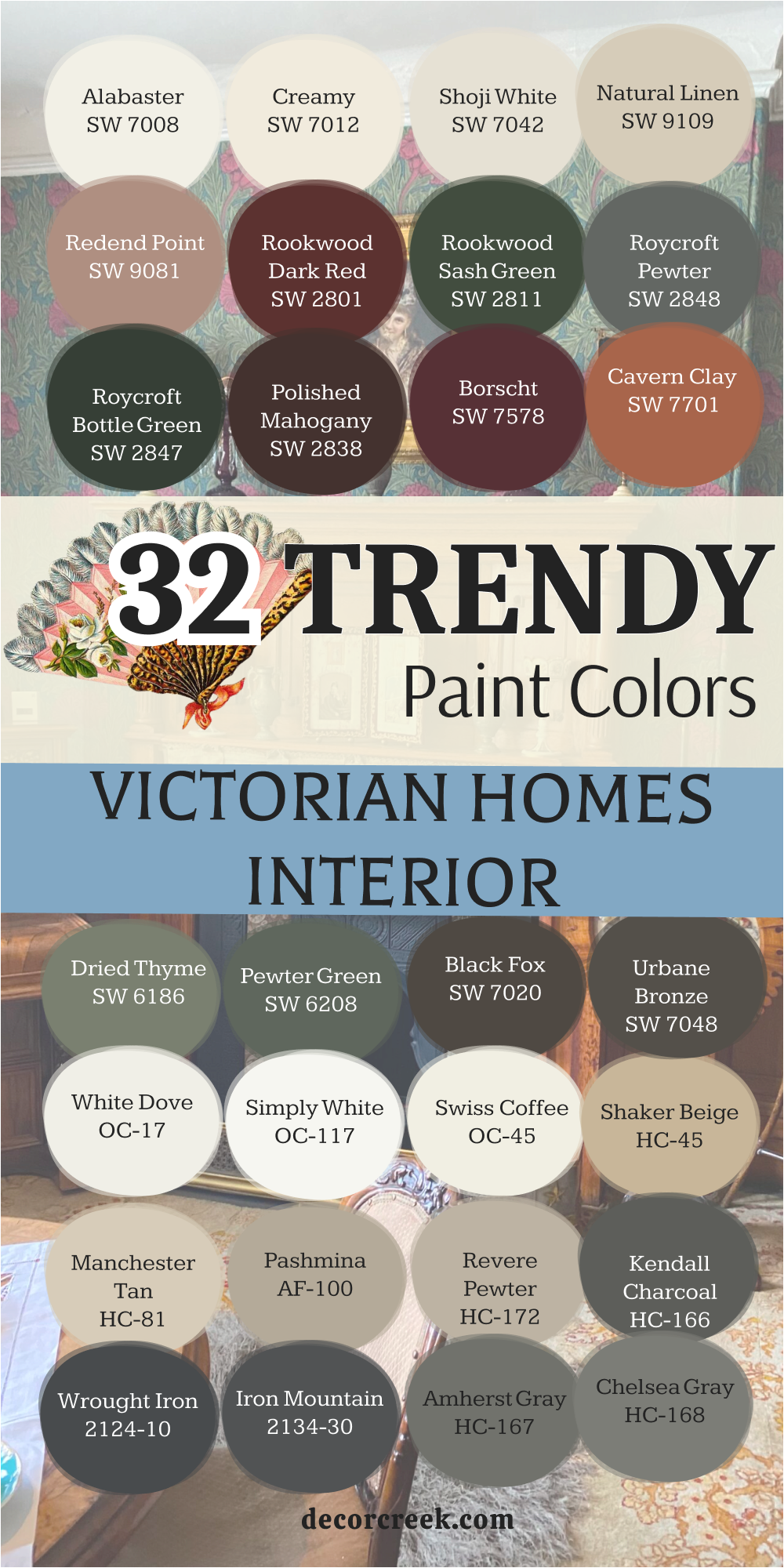 32 paint colors for the victorian homes interior