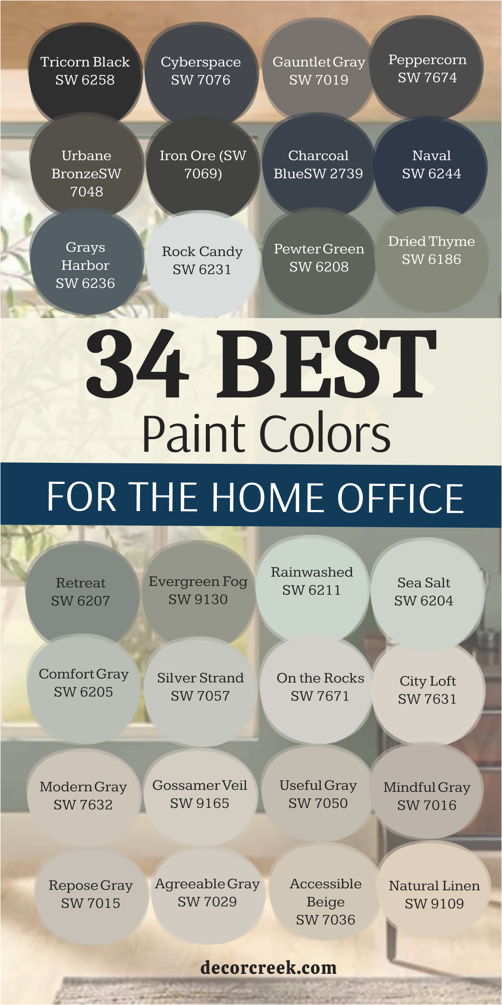 34 best paint colors for the Home office
