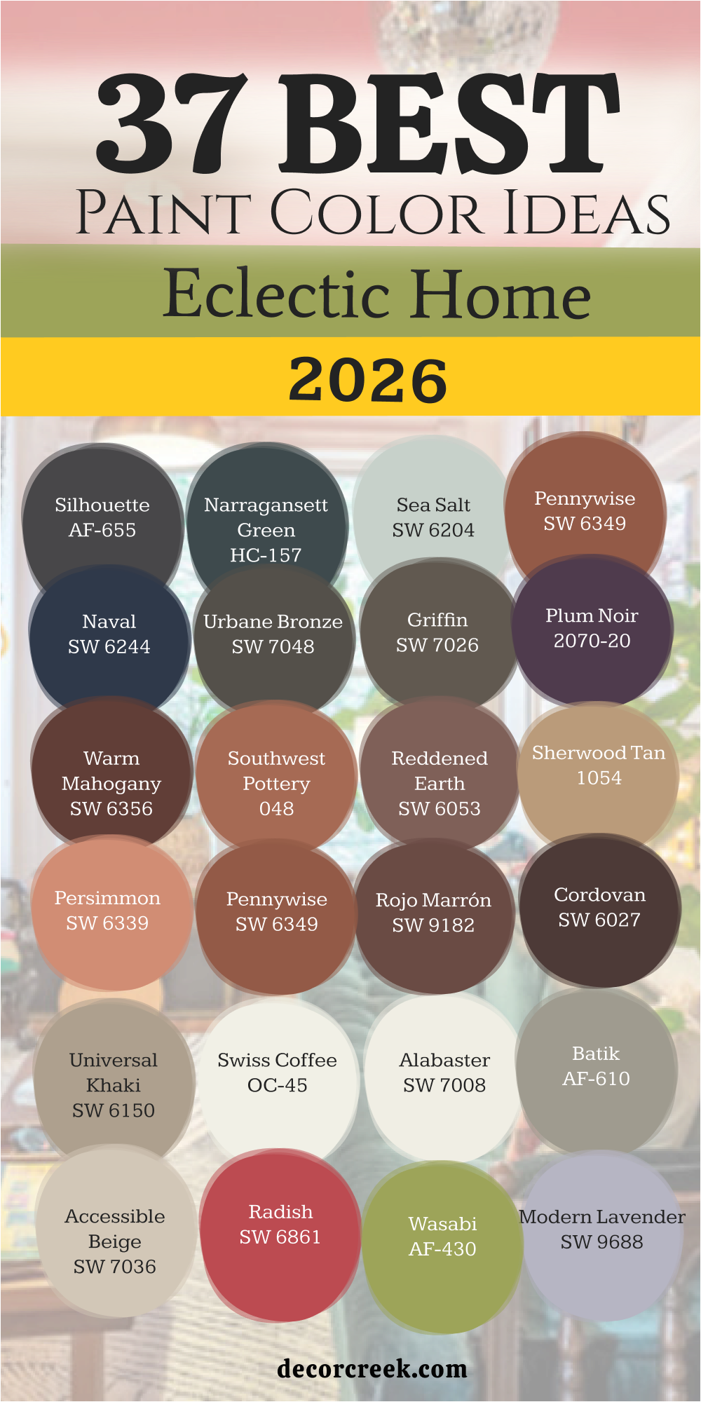 37 Eclectic home paint color ideas in 2026