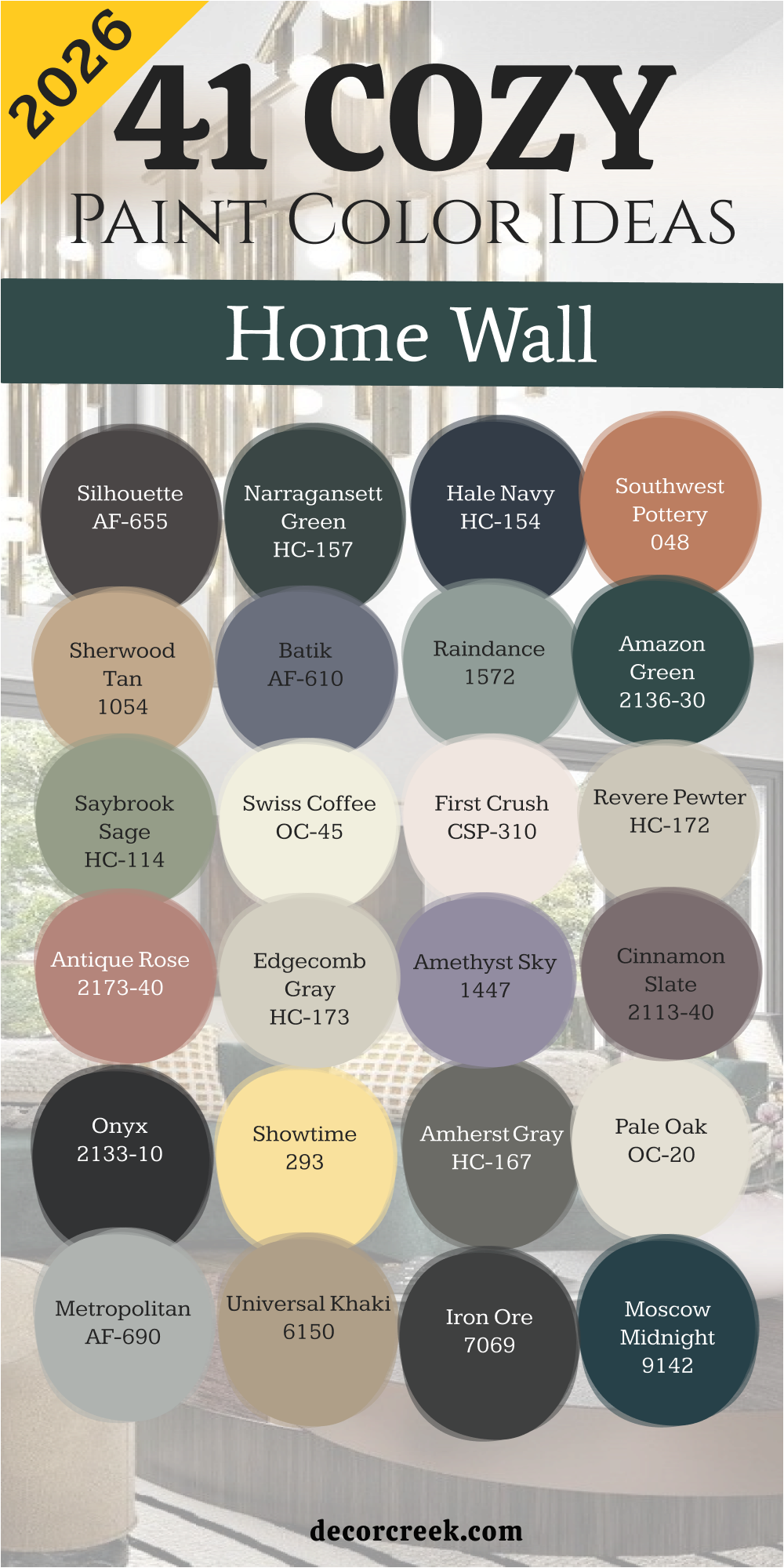 41 Cozy home wall paint color ideas in 2026