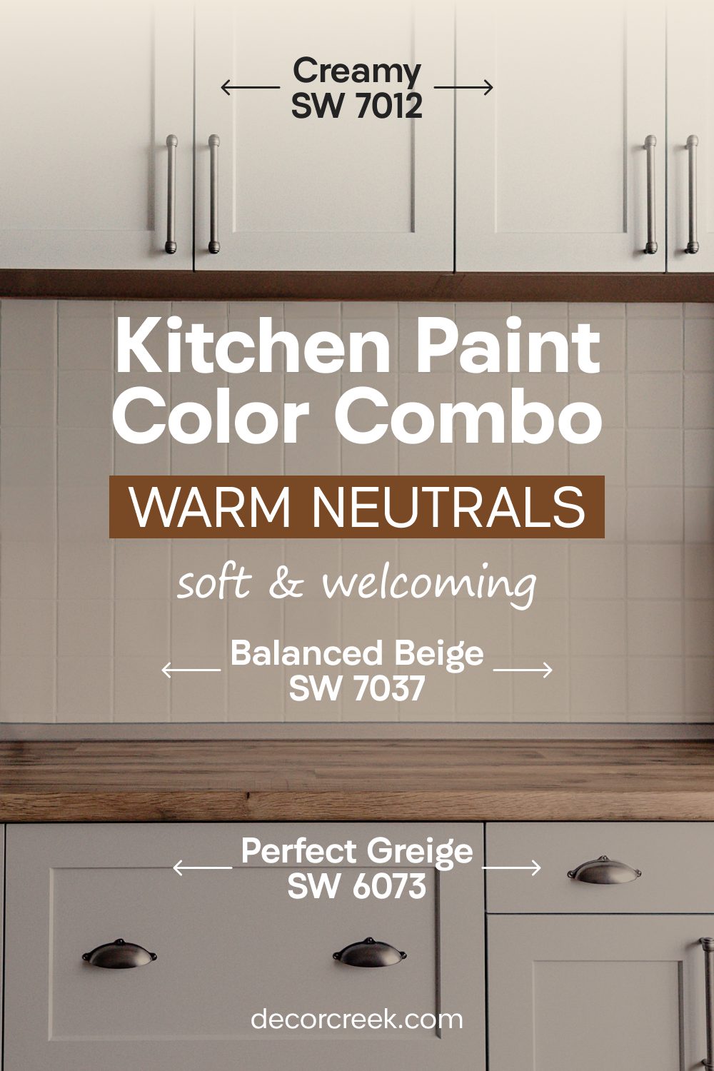 Balanced Beige SW 7037 + Perfect Greige SW 6073 + Creamy SW 7012