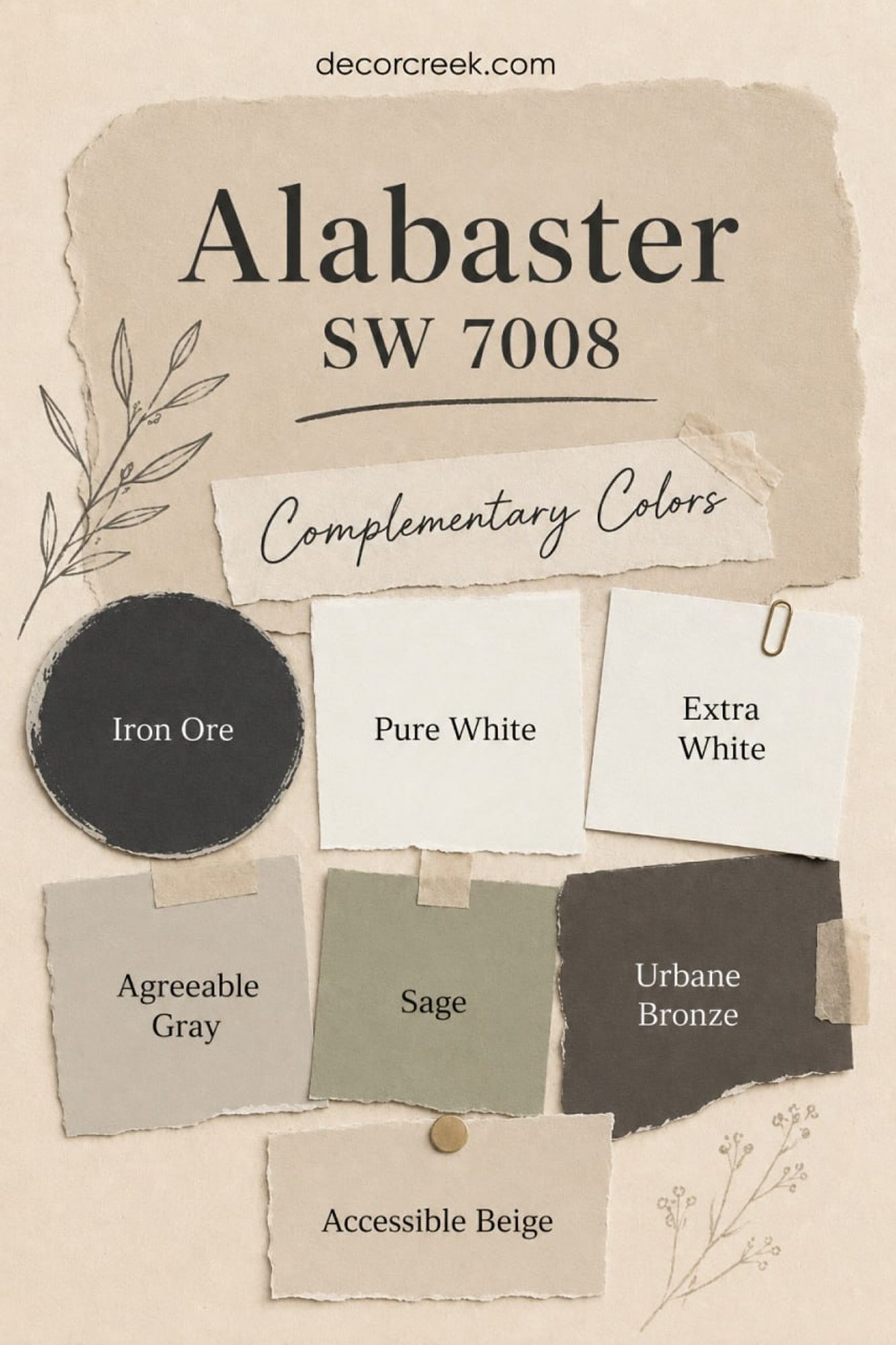 Best Complementary Colors for Alabaster SW 7008