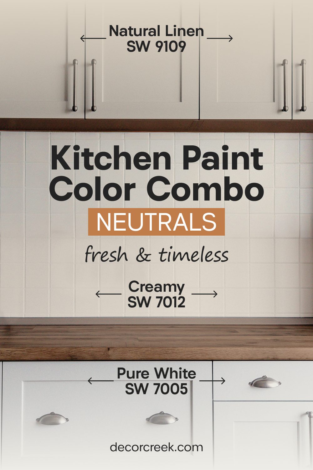 Creamy SW 7012 + Natural Linen SW 9109 + Pure White SW 7005