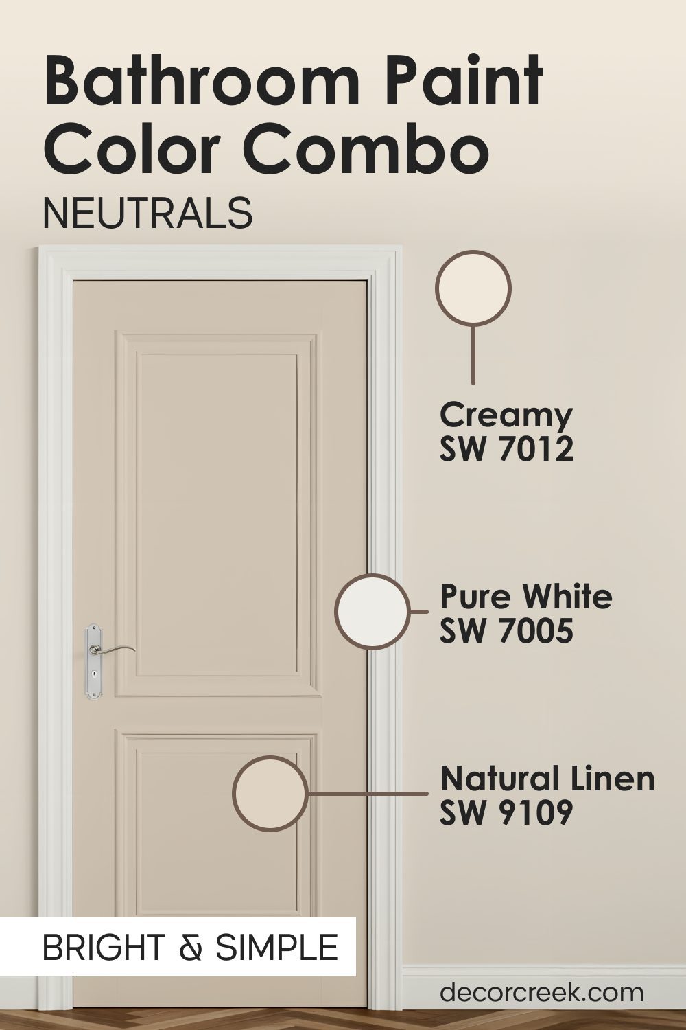 Creamy SW 7012 + Natural Linen SW 9109 + Pure White SW7005