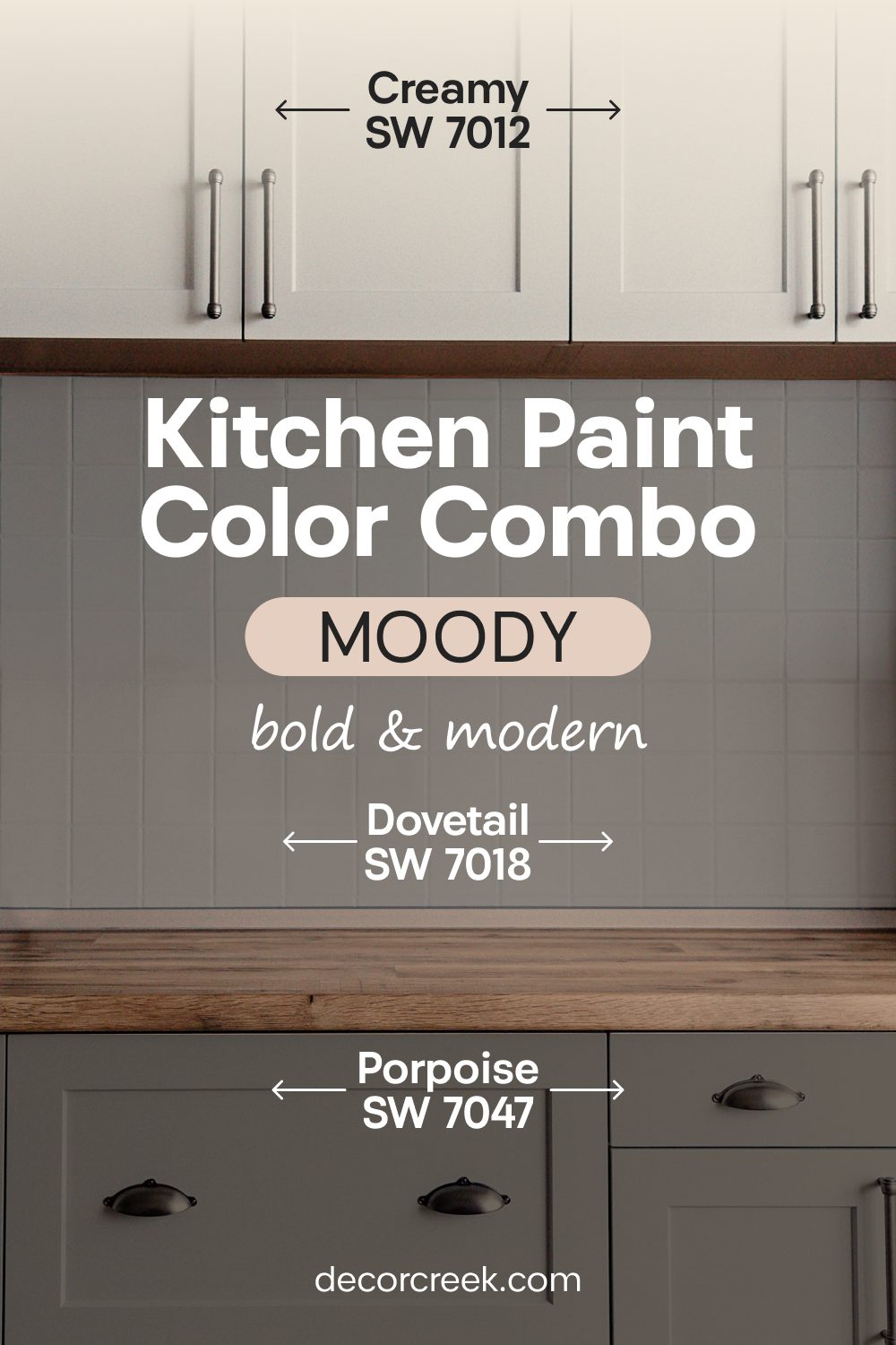 Dovetail SW 7018 + Porpoise SW 7047 + Creamy SW 7012