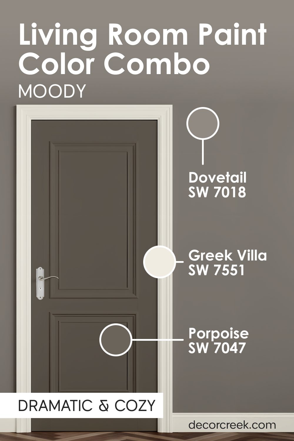 Dovetail SW 7018 + Porpoise SW 7047 + Greek Villa SW 7551
