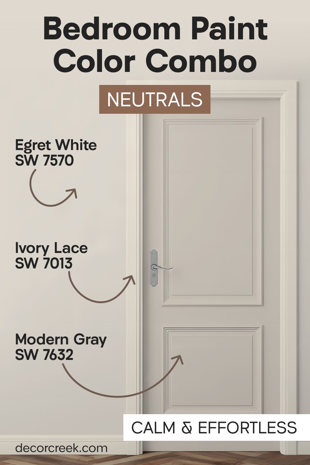 Egret White SW 7570 + Modern Gray SW 7632 + Ivory Lace SW 7013